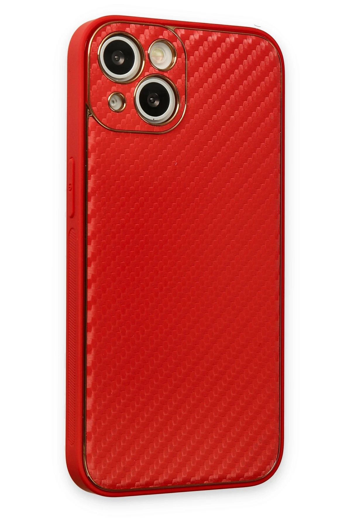 NewFace iPhone 13 Kılıf Coco Karbon Silikon - Kırmızı SVLRS