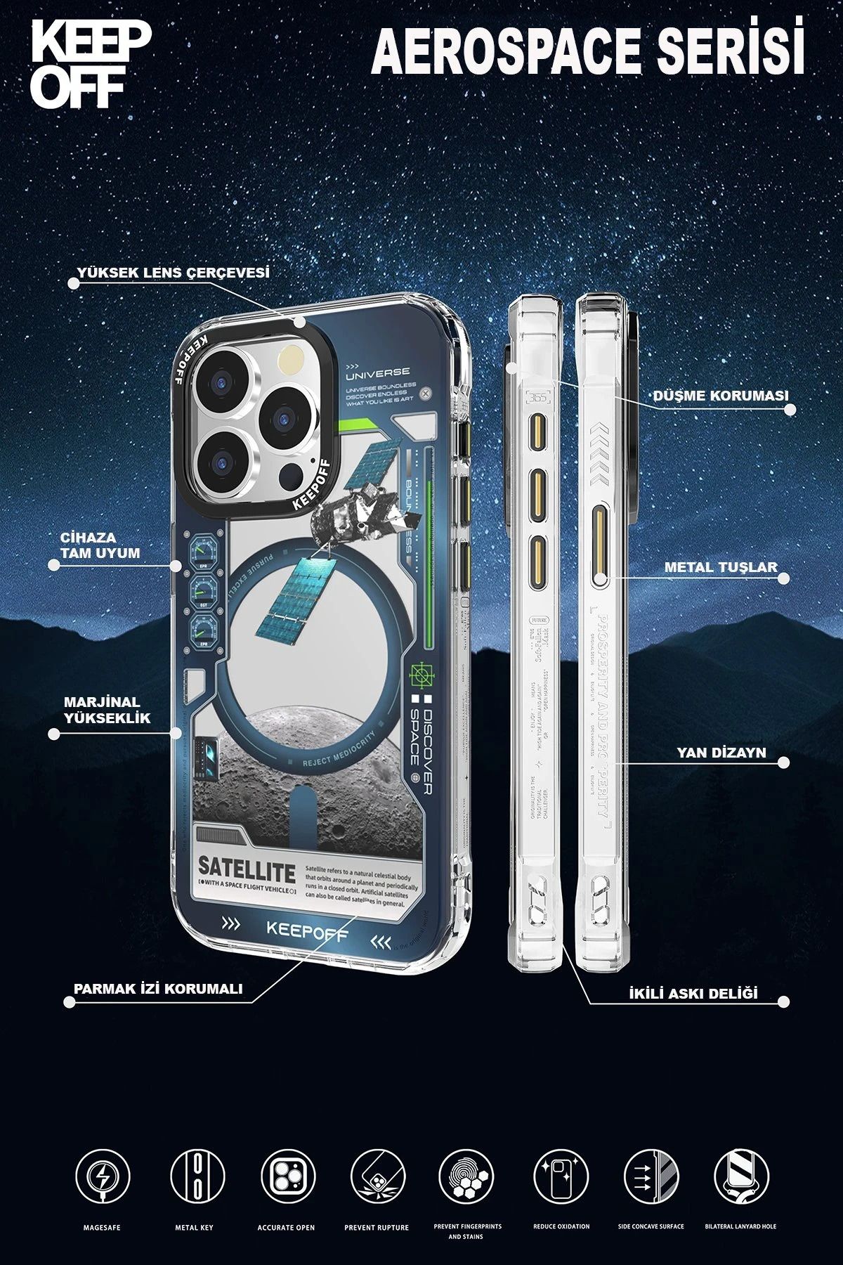 Keep Off iPhone 15 Aerospace Magsafe Kapak - Aircraft BSTMY