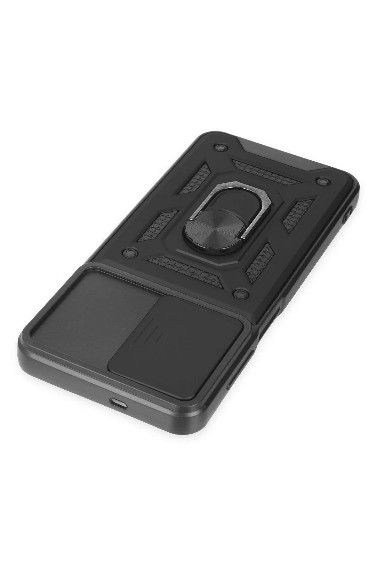 NewFace Samsung Galaxy M13 Kılıf Pars Lens Yüzüklü Silikon - Siyah BSTMY