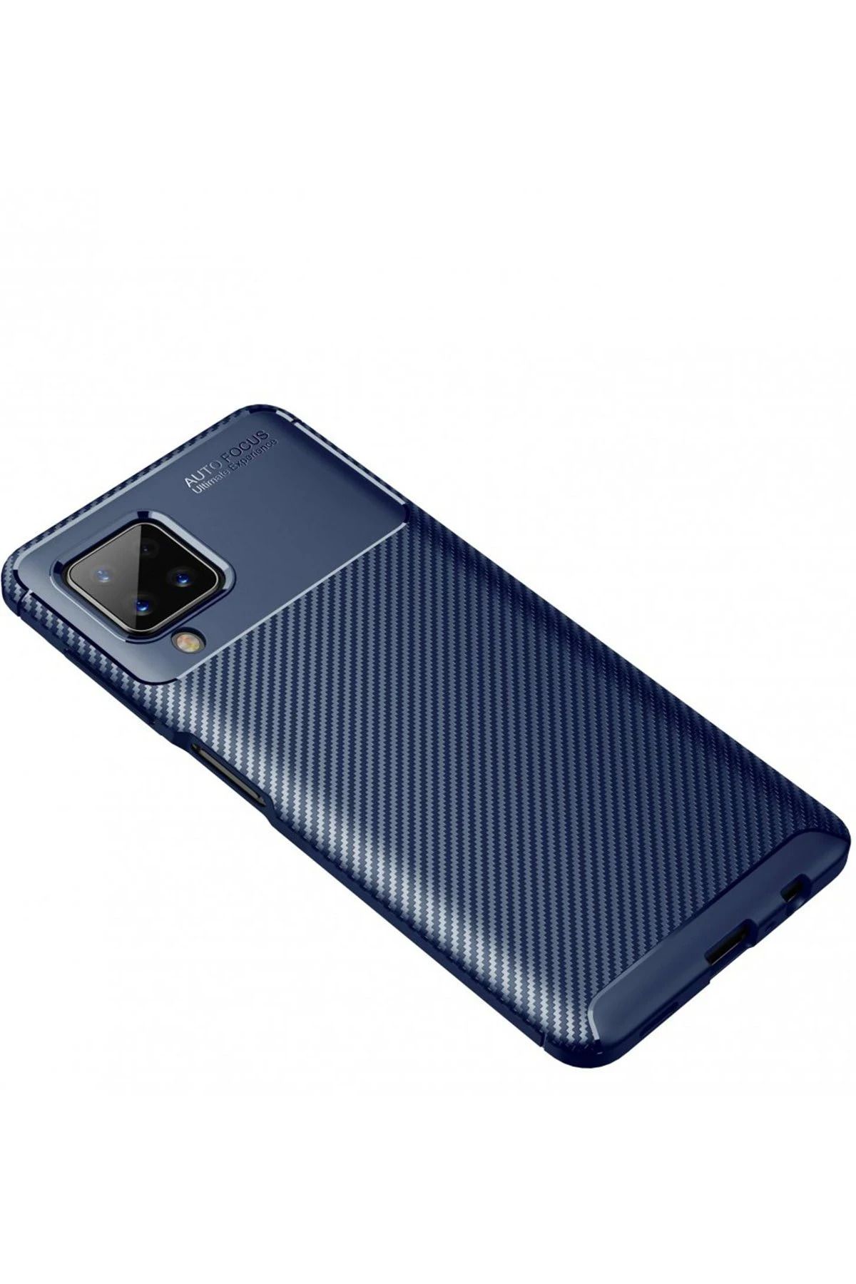 NewFace Samsung Galaxy A22 Kılıf Auto Focus Karbon Kapak - Lacivert DPMAH