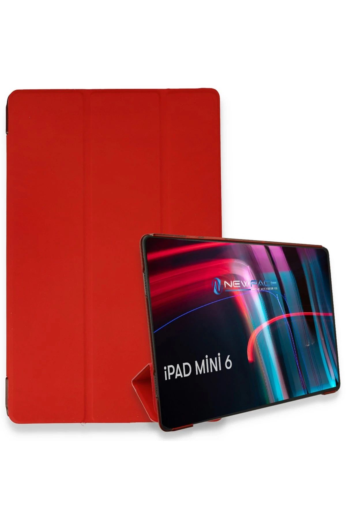 NewFace iPad Mini 6 Kılıf Tablet Smart Kılıf - Kırmızı BSTMY