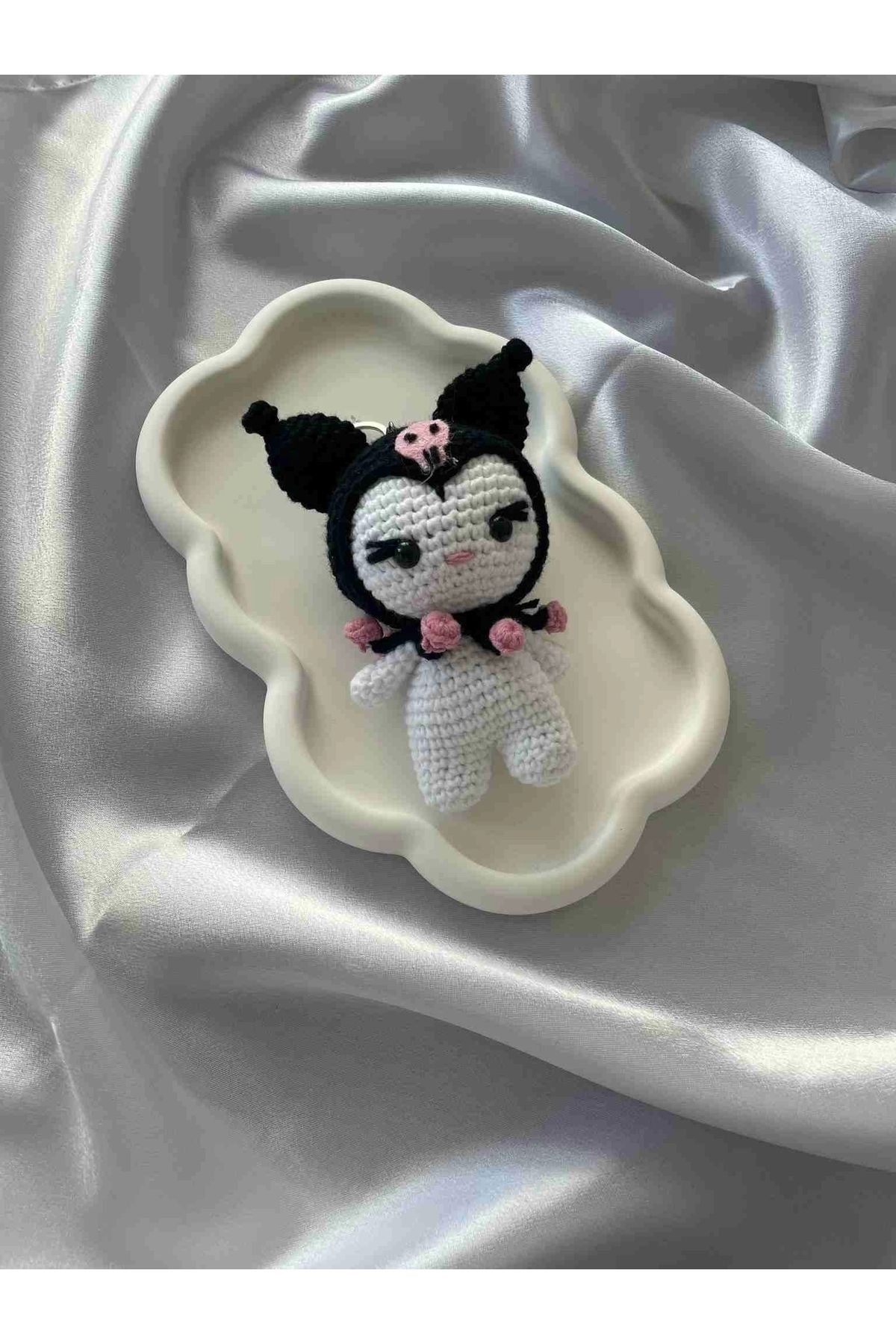 STOREMAX Amigurumi Anahtarlık El Yapımı Kuromi 12 cm Siyah