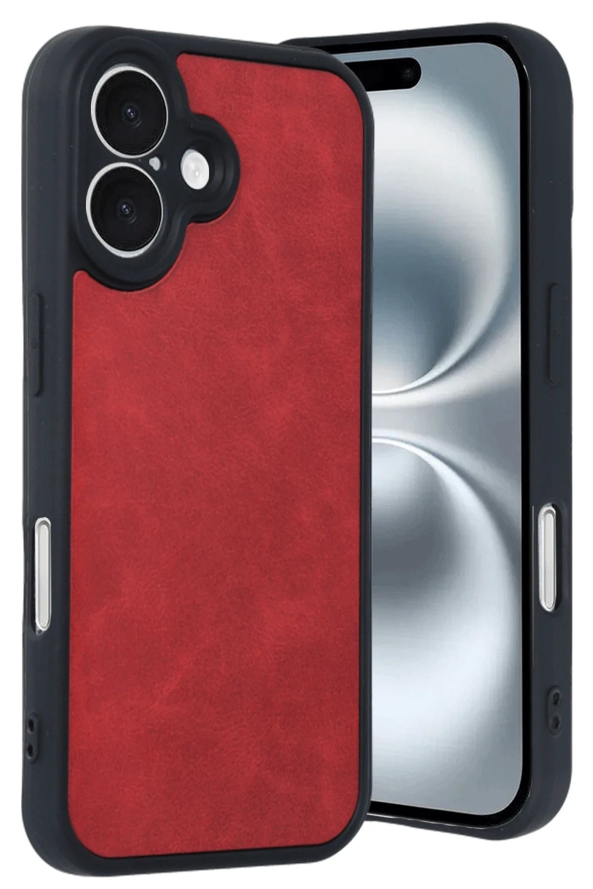NewFace iPhone 16 Kılıf Aras Deri Kapak - Kırmızı BSTMY