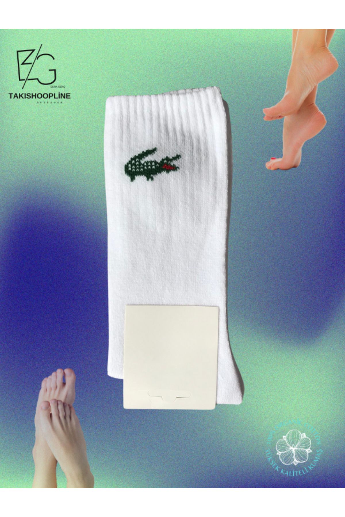 Takıshoopline Unisex Babet Çorap %100 Cotton
