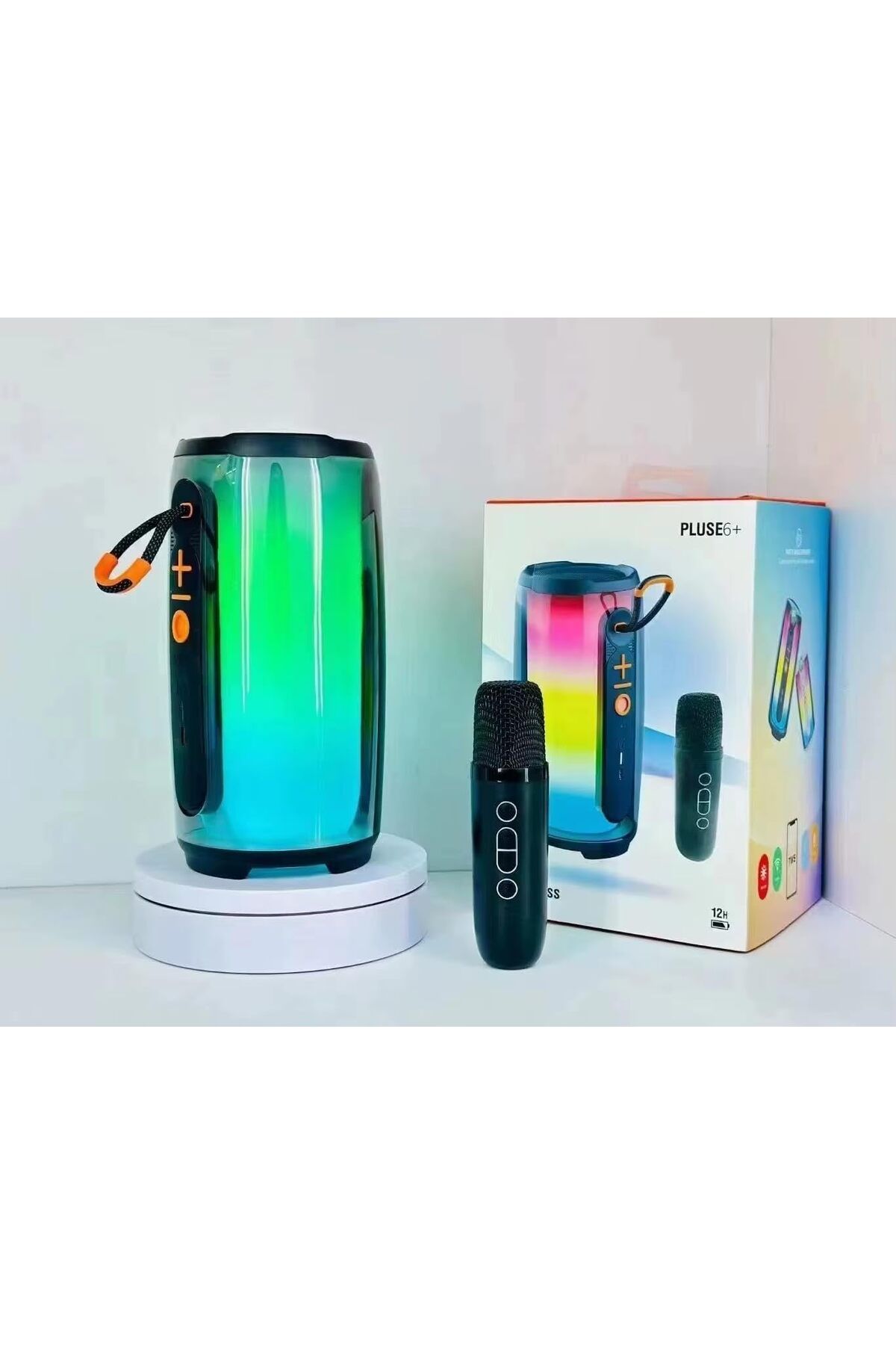 STOREMAX htpshopmx HOPARLÖR Renkli BT5.3 USB/AUX MİCROFON/party box hoparlör / 360°ledli hoparlör/6 Saat