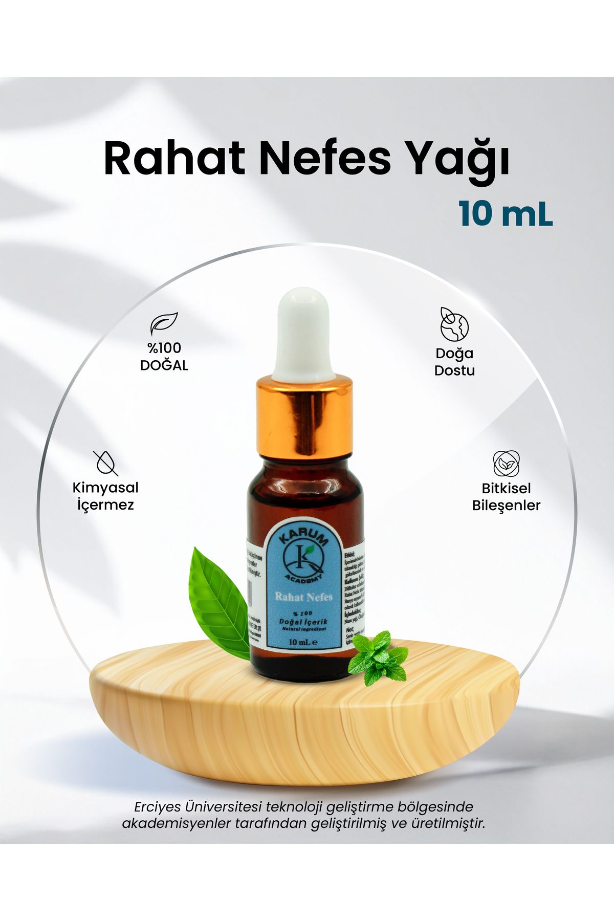 karum academy Aromaterapi-Sinerji %100 Doğal Cam Damlalıklı Rahat Nefes Buhurdanlık Difüzör 10ml