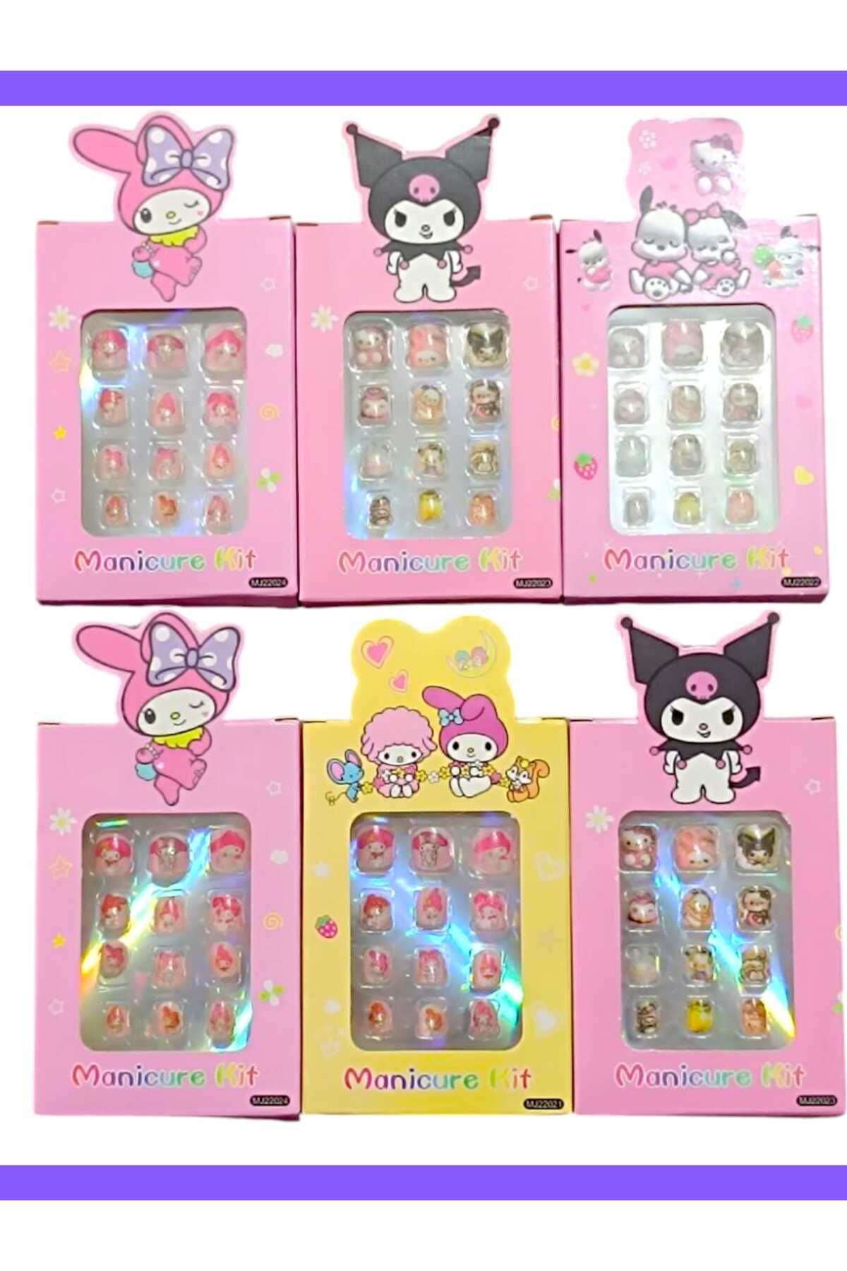 Eva Rose 6 Paket Kendinden Yapışkanlı takma Tırnak Çocuk takma Tırnak Kız çocuk Tırnak Çocuk Takma Tırnağı