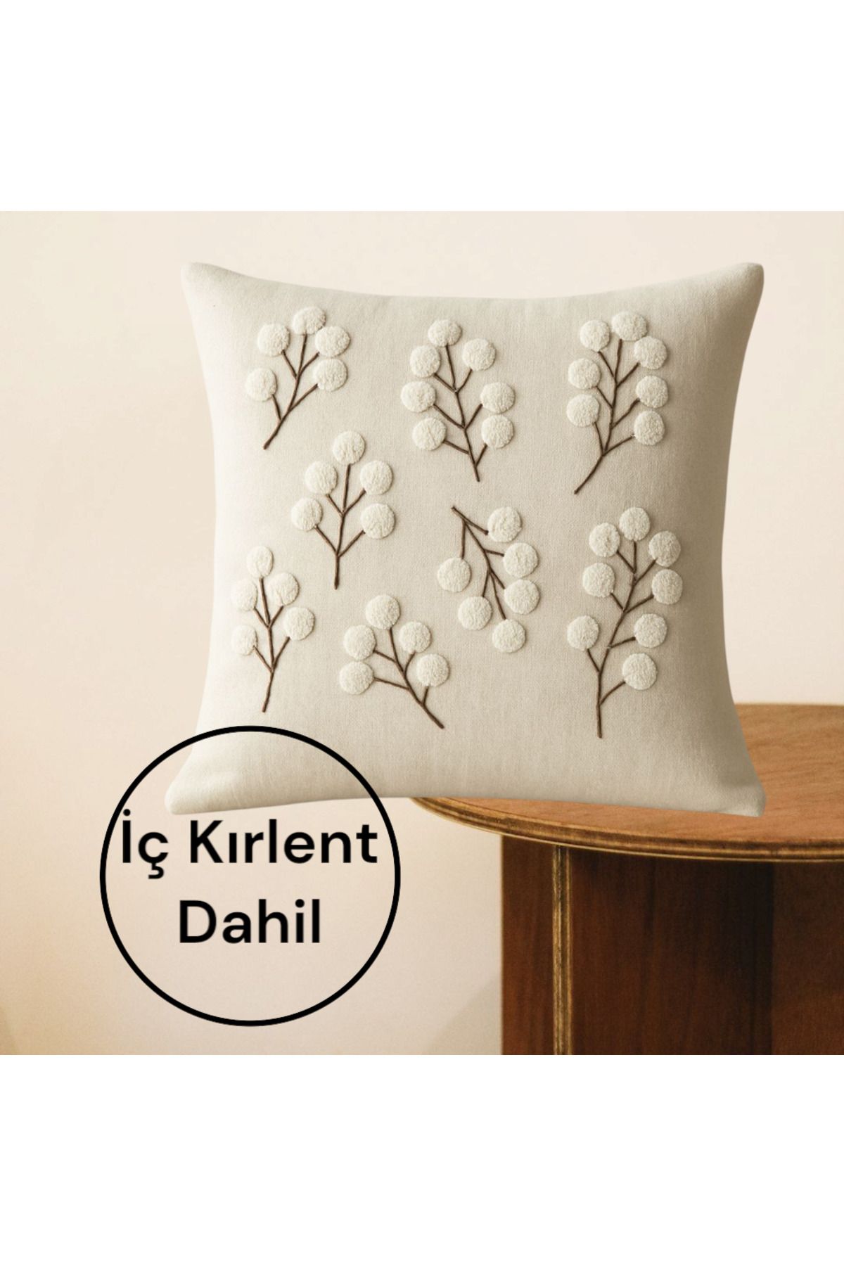 DENBU TEKSTİL MİNİ BEYAZ ÇİÇEK DESENLİ PUNCH KIRLENT 1 ADET İÇ DOLGU DAHİL