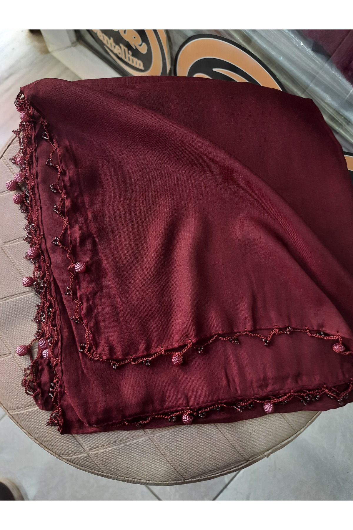 MODA Kiraz oyali yazma boncuk oyalı tülbent oyalı yemeni hediyelik anneler günü bohça ve kinalik hediye