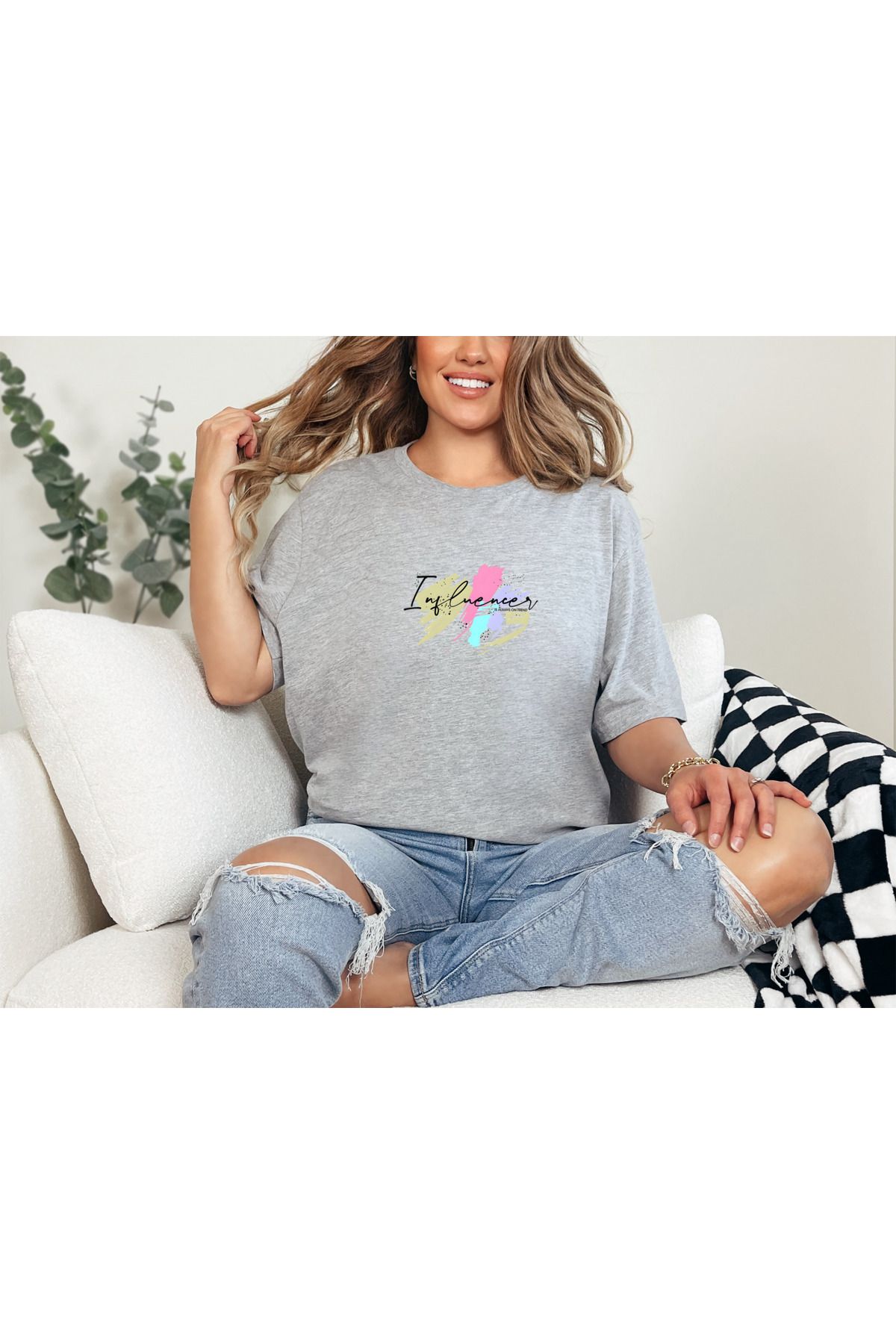 GHAND Influencer is always on trend Baskılı Unısex Normal Kalıp T-Shirt