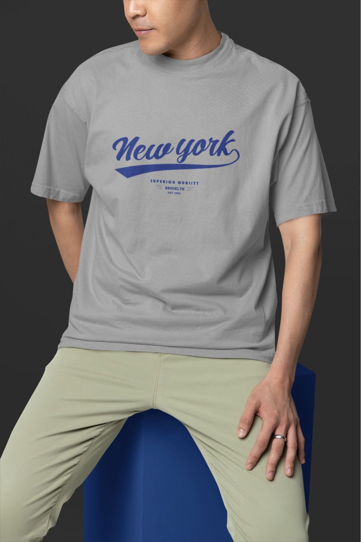 Butik ERKEK/KADIN -NEW YORK- TRANSFER BASKILI YUVARLAK YAKA KISA KOL TİŞÖRT