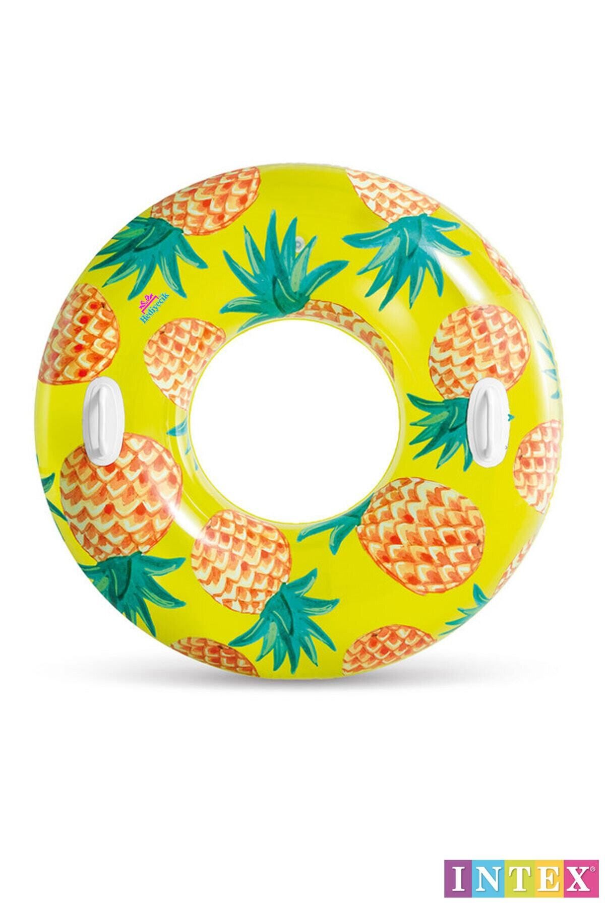 Güven Oyuncak Tutmaçlı Ananas Desenli Yetişkin Simit 107 cm