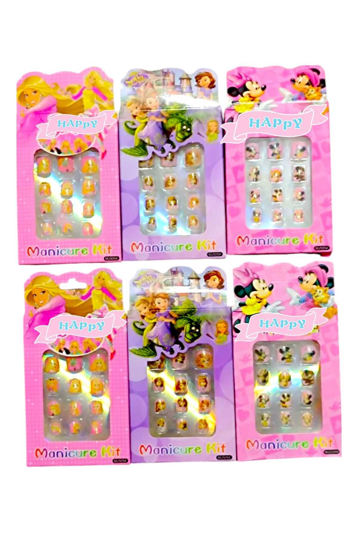 Eva Rose 6 Paket Kendinden Yapışkanlı takma Tırnak Çocuk takma Tırnak Kız çocuk Tırnak Çocuk Takma Tırnağı