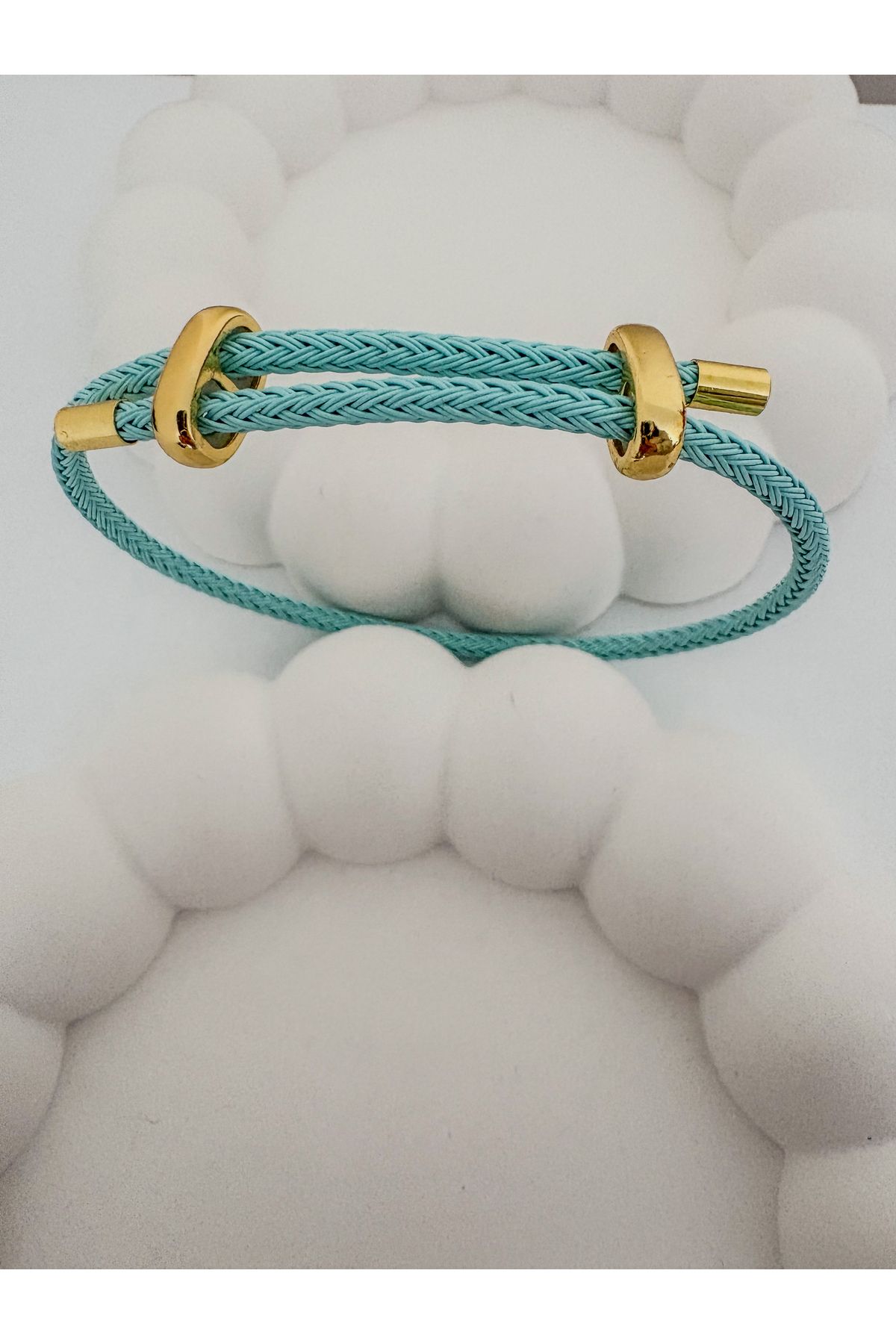 LeyyaJewelry Açık Mavi Kalın İpli Çelik Bileklik