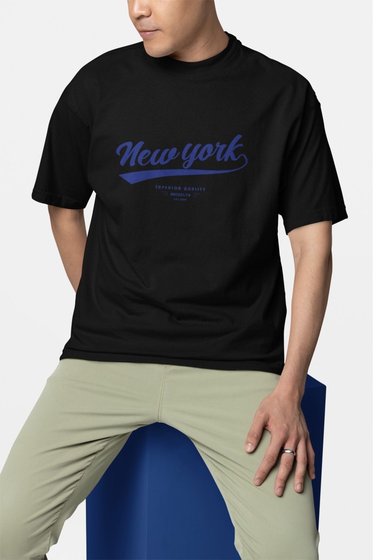 Butik ERKEK/KADIN -NEW YORK- TRANSFER BASKILI YUVARLAK YAKA KISA KOL TİŞÖRT