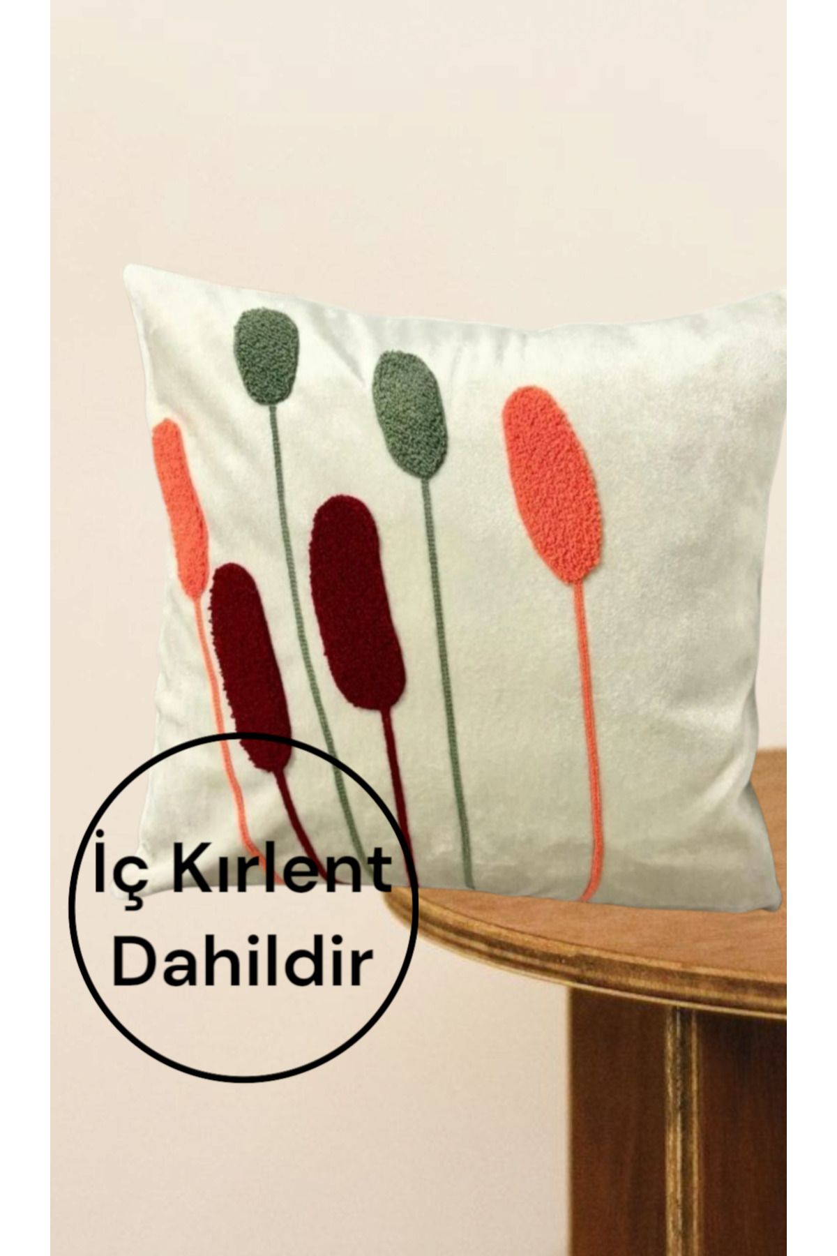 DENBU TEKSTİL ŞIK DESENLİ PUNCH KIRLENT 1 ADET İÇ DOLGU DAHİL