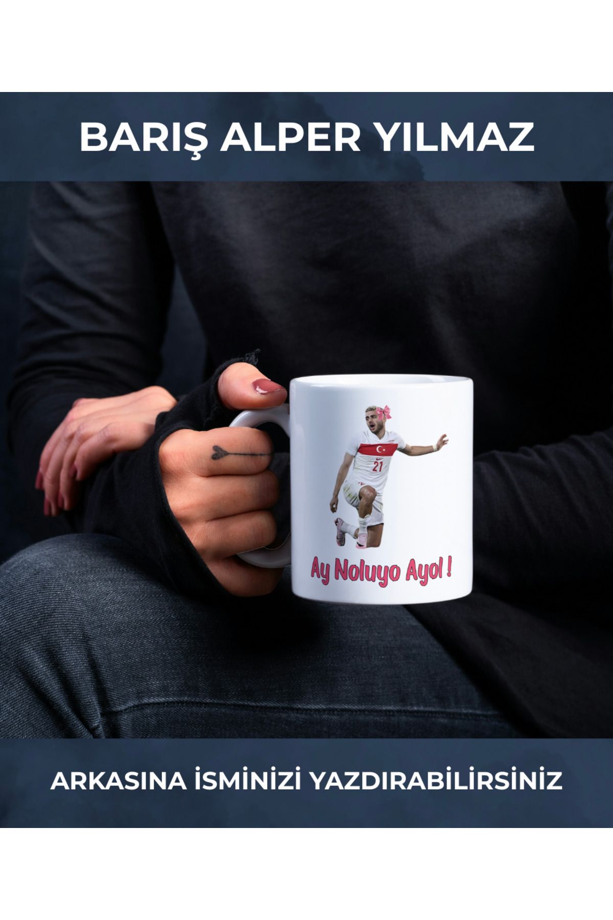 Gens Baskı Market BARIŞ ALPER YILMAZ BARDAK - MUG - KAHVE BARDAĞI - KİŞİYE ÖZEL KUPA BARDAK