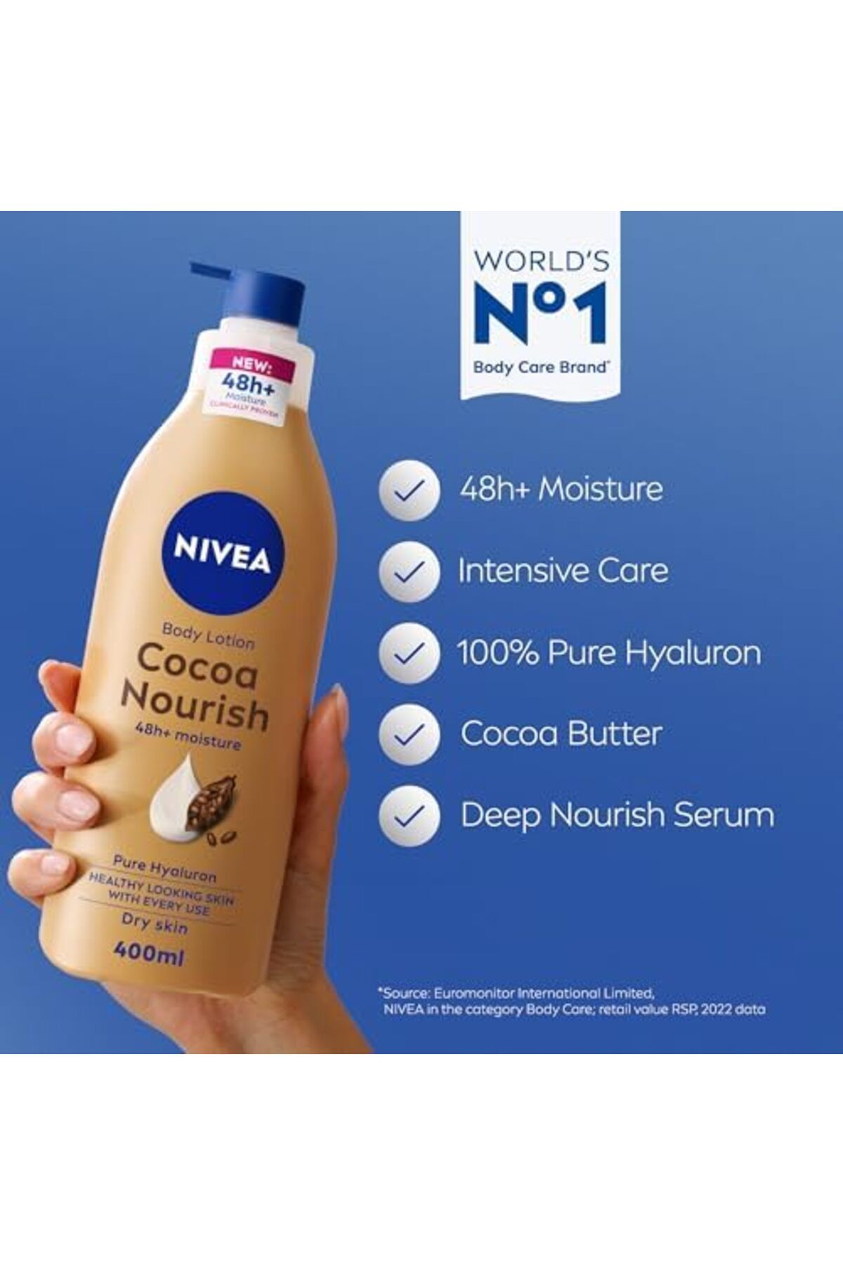 NIVEA-Body Lotion for Dry Skin by Nivea with Cocoa Butter and Vitamin E - 3x400ml 4