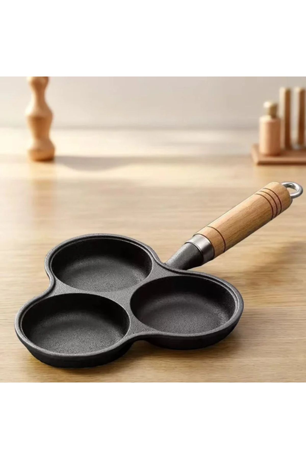 OEM Tigaie Trio Compartimentata, Antiaderenta Pentru Gatit Rapid, Fonta Durabila, 3 Spatii Circulare - One Size