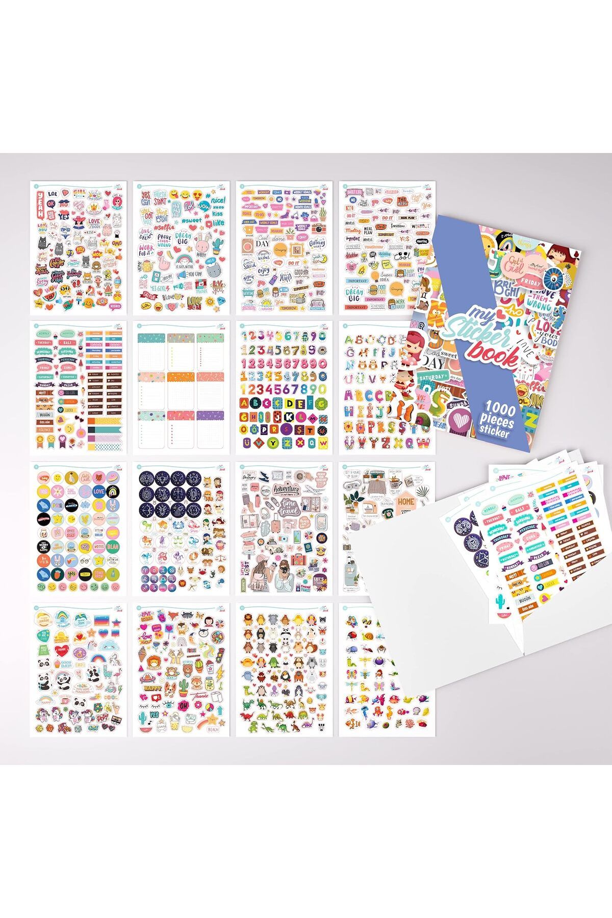 STOREMAX glpzr Sticker Set - Çocuklar, Kızlar, Gençler ve Yetişkinler için 1000 Adet Çıkartma Seti - S