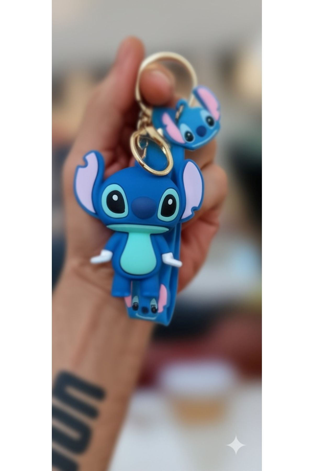 Mimi Aksesuar 3D Lüks Boy Anıme Dısney Stitch Slikon Anahtarlık & Çanta Aksesuarı