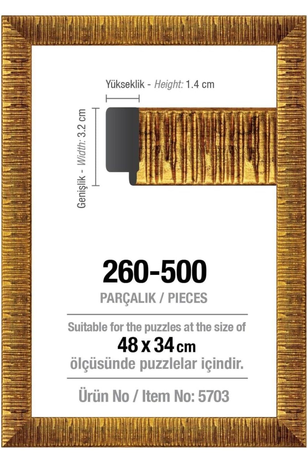 STOREMAX htpshopmx Lük Altın 48 x 34 cm (30 mm) Puzzle Çerçevesi str http 1092444