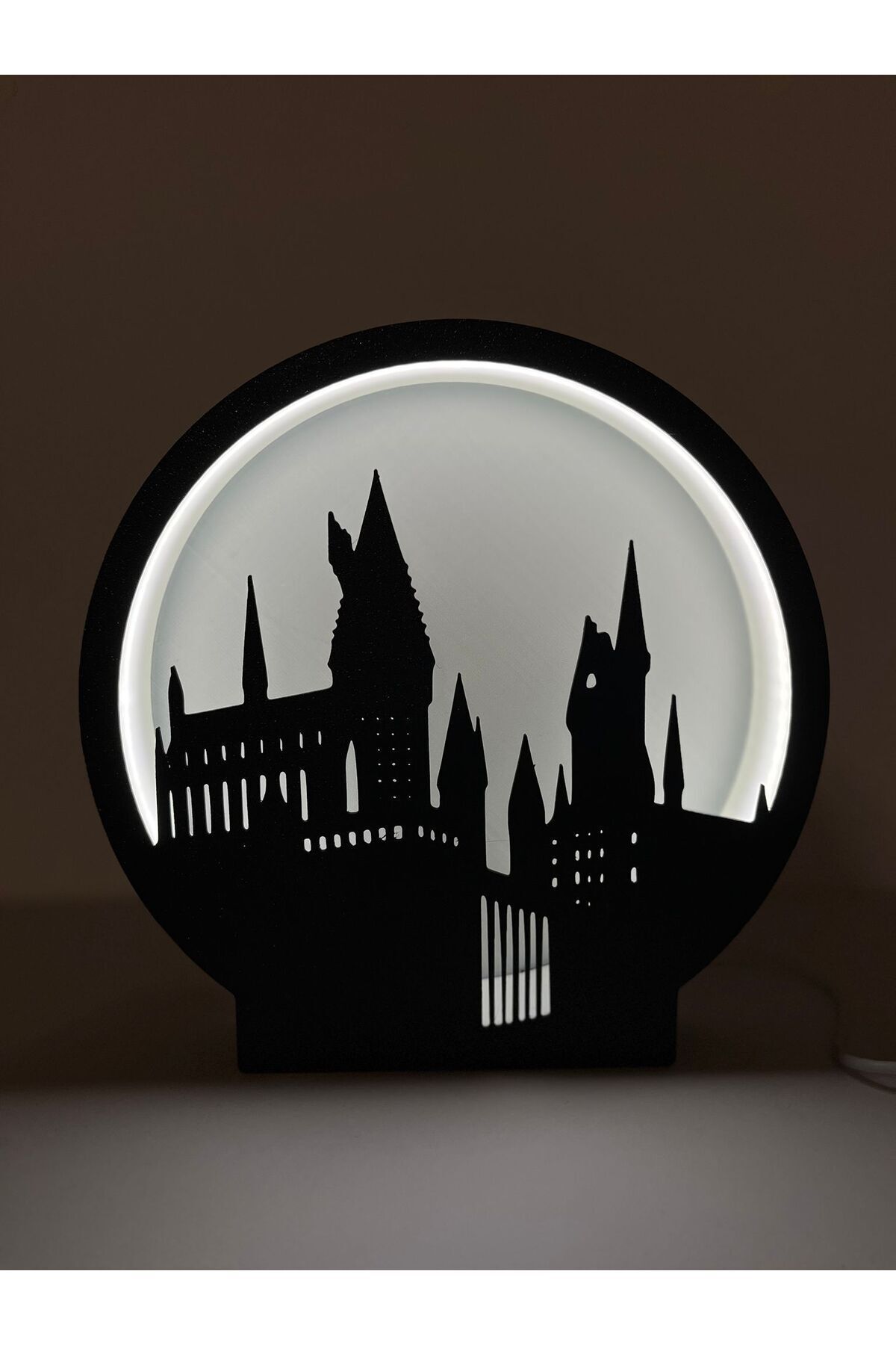 3D Hogwarts Led Lamba Siyah, Işıklandırılmalı, Büyücülük Okulu, Pla Filament, Baskı