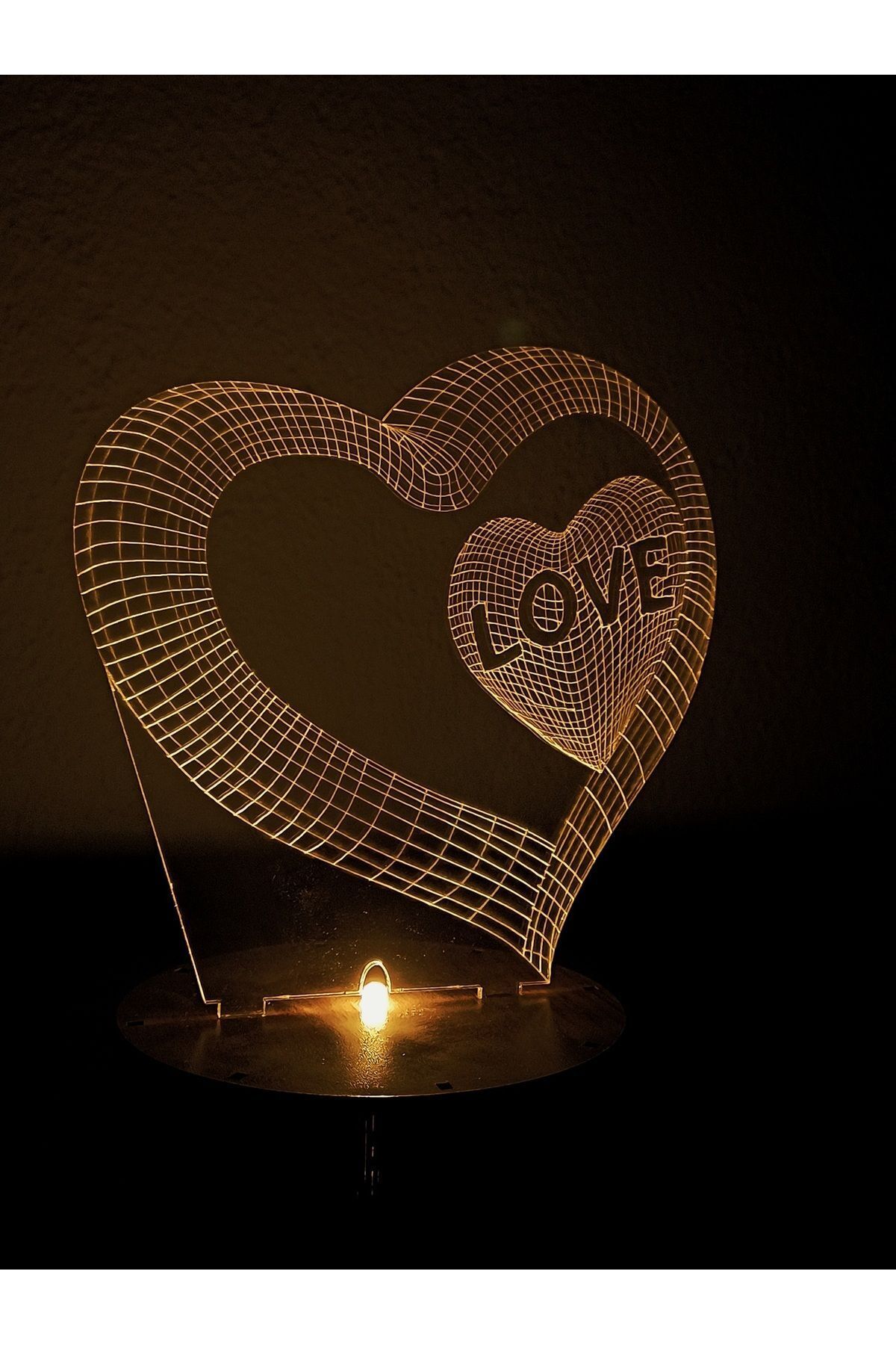 Misspergamon Sevgililer günü love 3d akrilik led gece lambası
