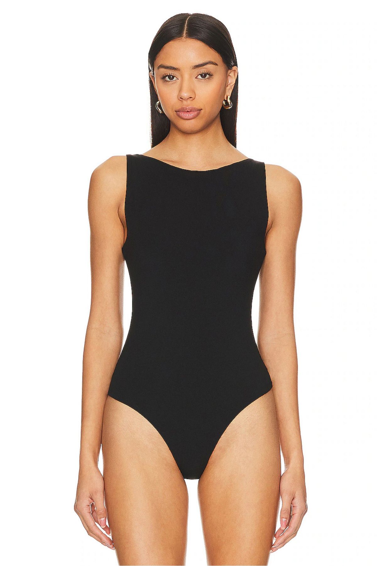 zaccana z Kadın Sıfır Kol Kayık Yaka Çift Kat Sandy Bodysuit