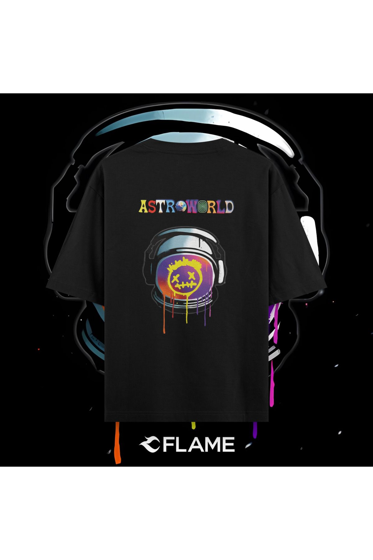 Flame Wear Travis Scott Astrowrold Space T-Shirt Unisex