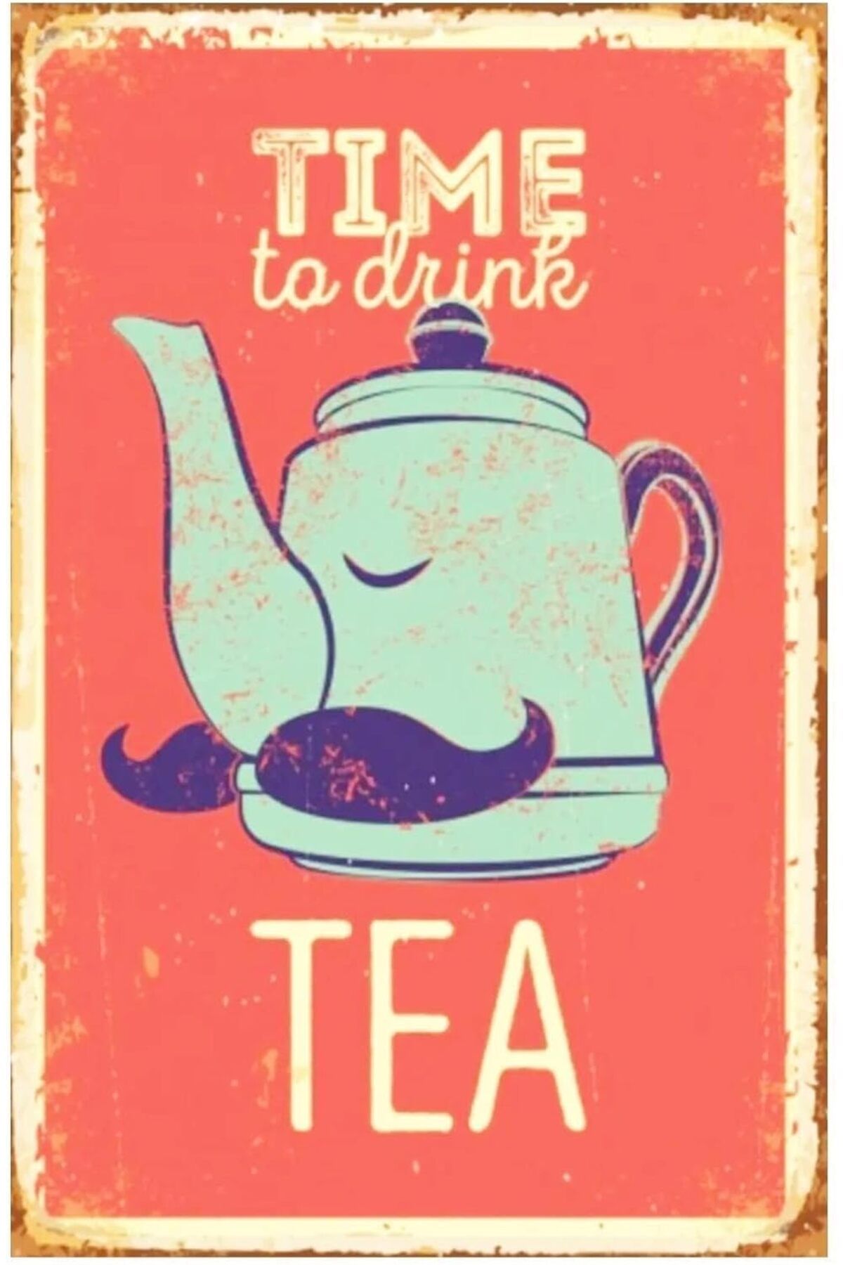 KDROĞLU KDROGLU Time To Drink Tea Retro Vintage Drtr0126 Ahşap Mdf Tablo New Desing 1109836