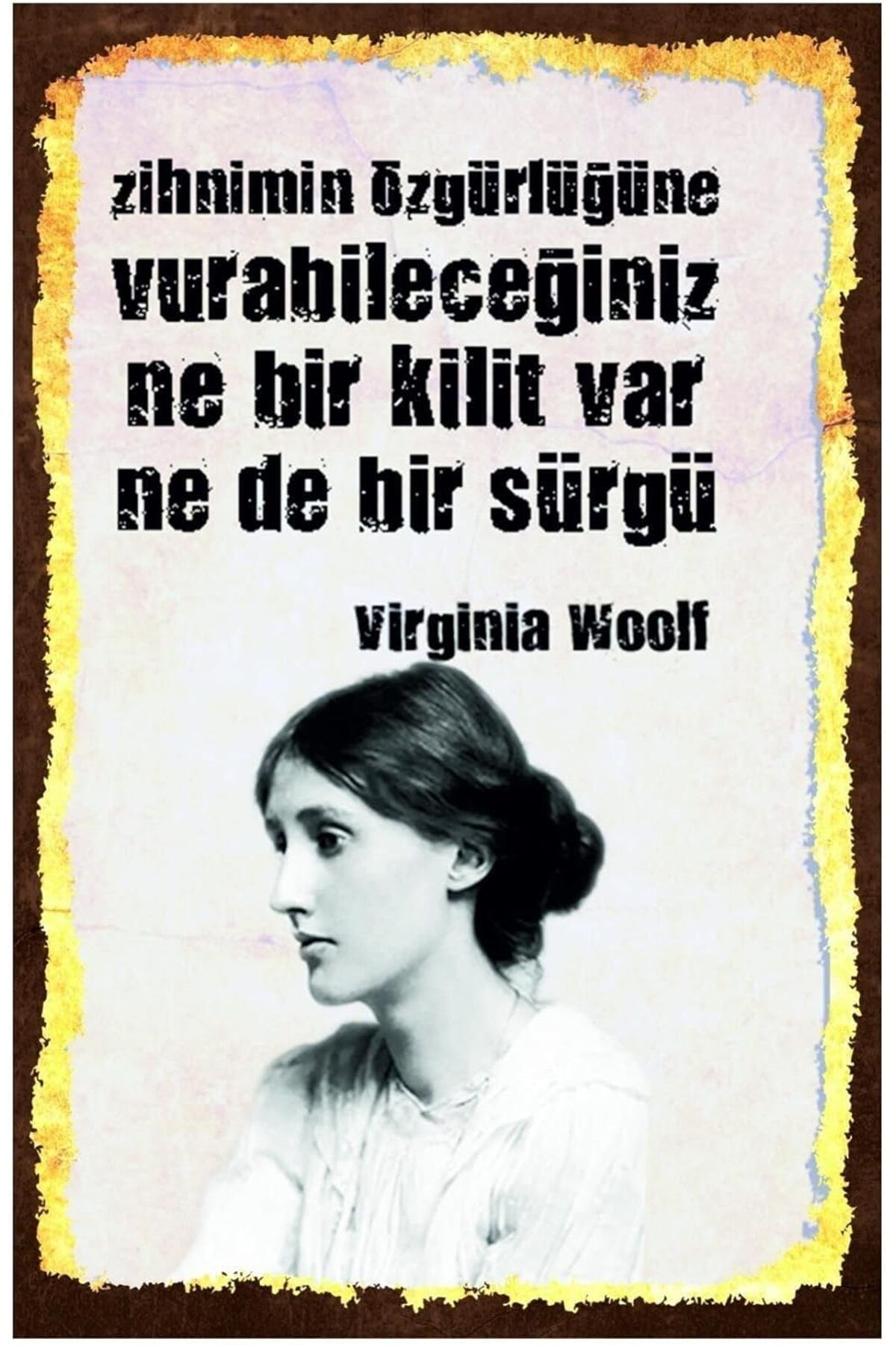 KDROĞLU KDROGLU Kuşe Kağıt Duvar Posteri Ne Bir Kilit Var Ne De Bir Sürgü Retro Vintage Drtr0023 New De