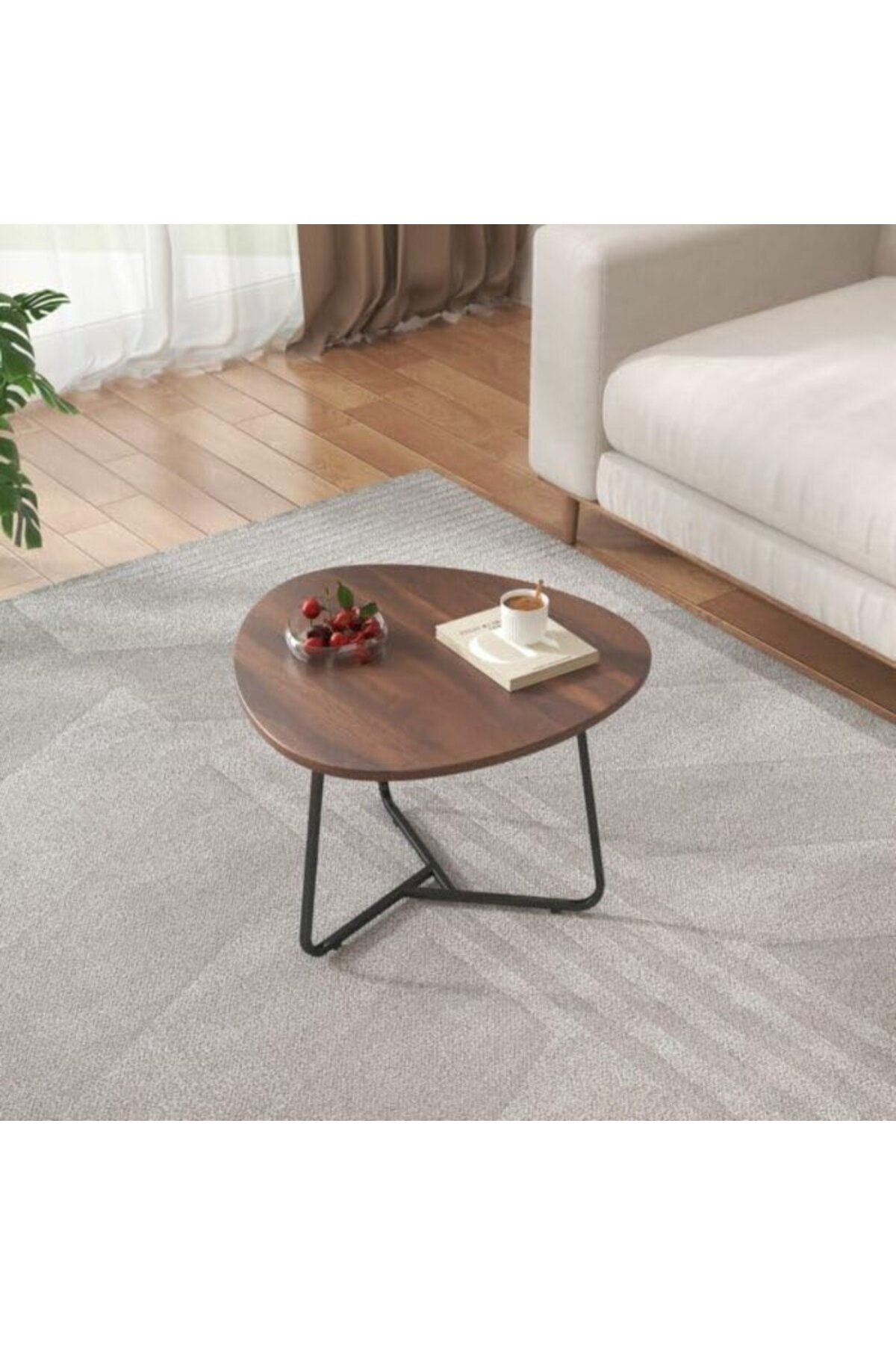 طاولة قهوة مثلثة عصرية، مقاومة للماء والحرارة، قاع...