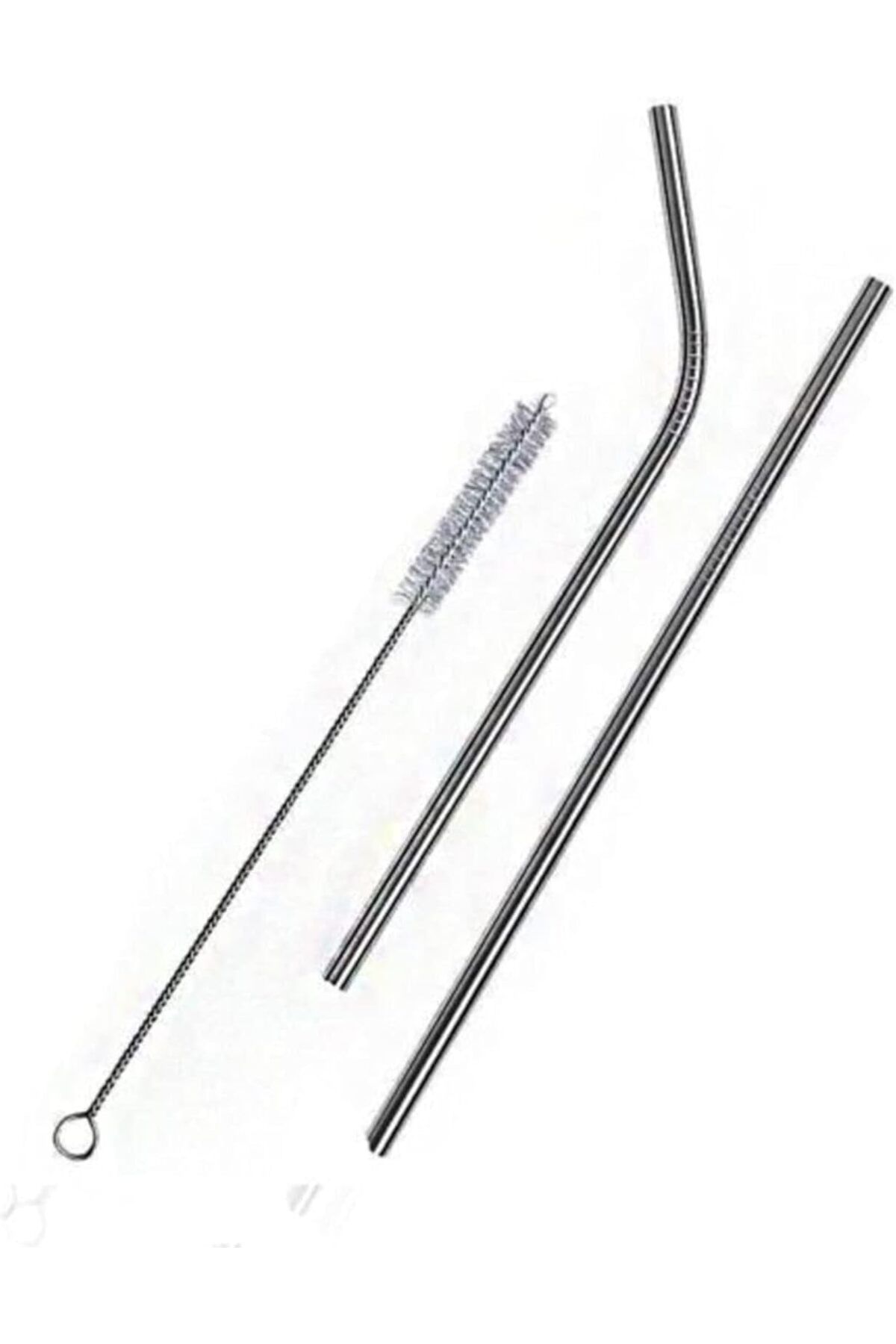 STOREMAX 2'Li Paslanmaz Çelik Pipet + Temizleme Fırçası, Çok Renkli, Medium