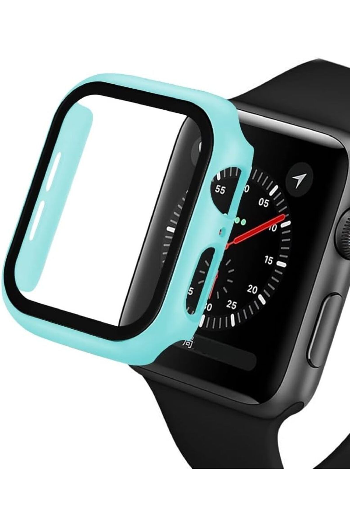 KDROĞLU KDROGLU çerçeve Kılıf Komple önü Kapatan Mika Ekran Kırılmaz Cam Korumalı Mavi Watch Seri