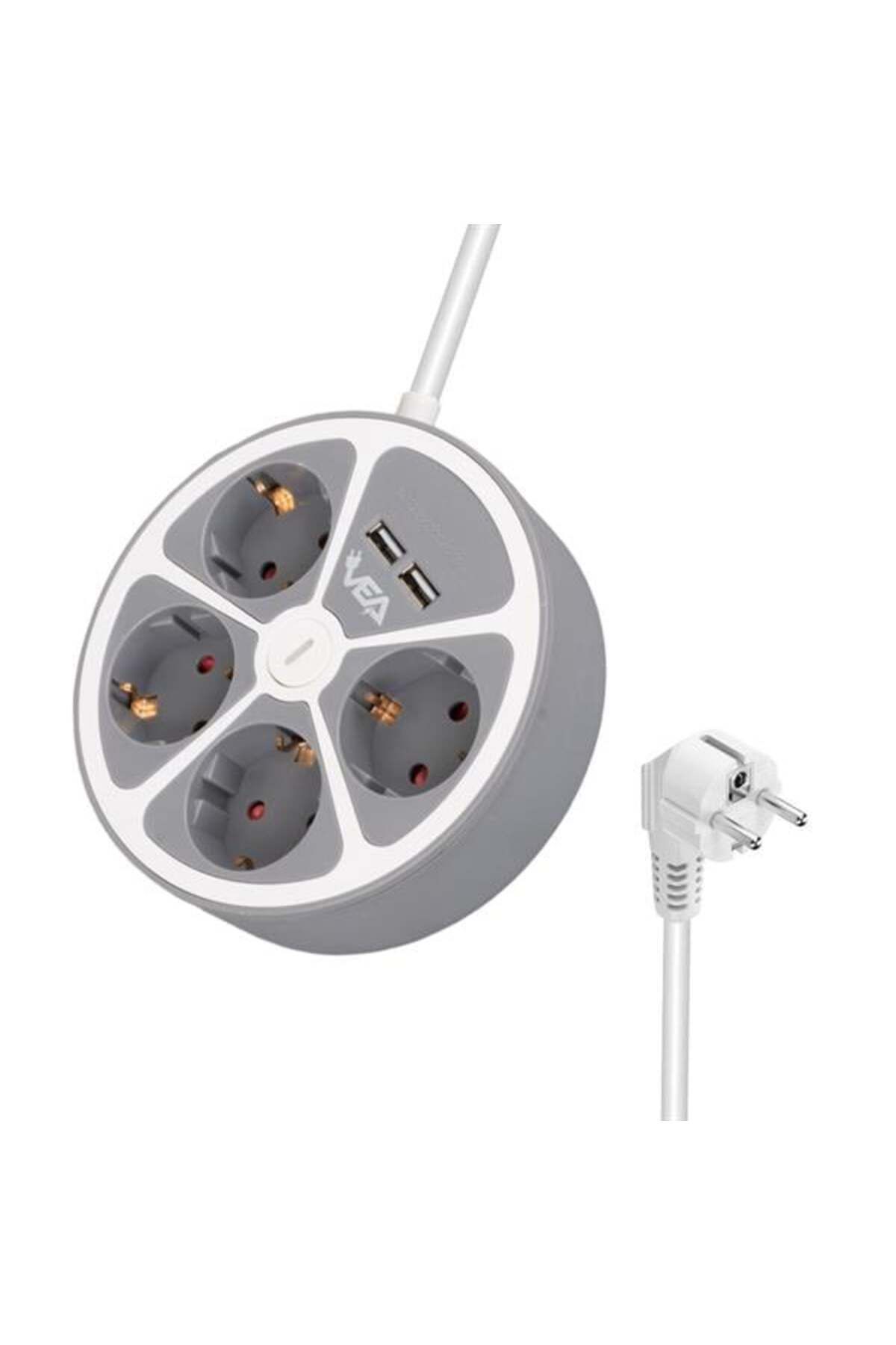 Roses Store Vea Ve-G604Yu 4'Lü 2 Usb’Li Anahtarlı 1.5 Metre Grup Priz