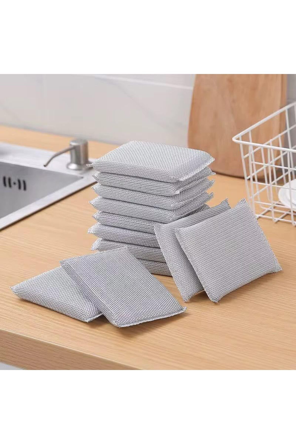 STOREMAX Home 2 Adet Inox Bulaşık Süngeri, Çizdirmez Telli Ovma Süngeri, Paslanmaz Çelik, Mut