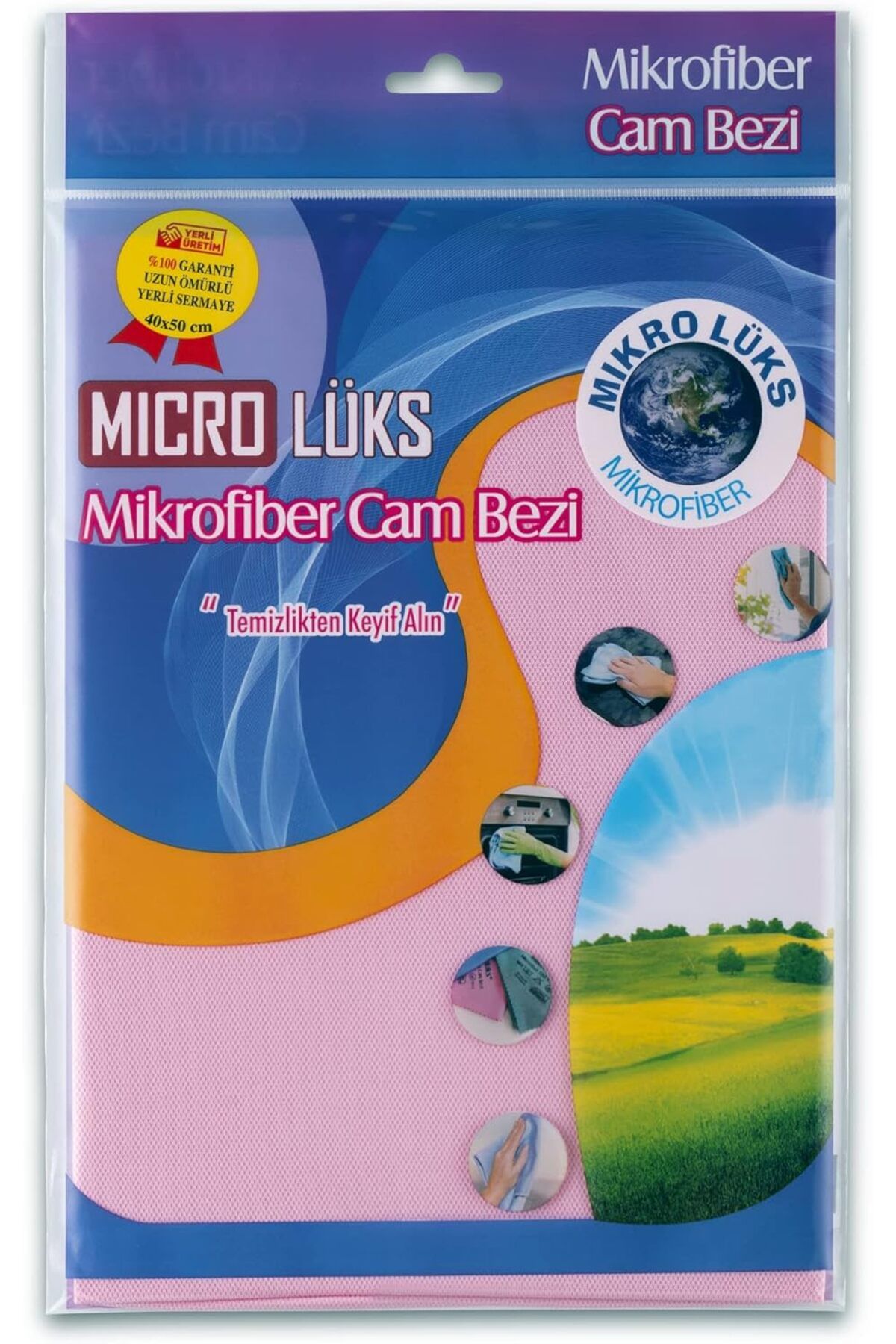 STOREMAX htpshopmx lüks mikrofiber Microlüks Cam Temizlik Bezi 40x50cm (Pembe, Tekli Paket) str http 1092444