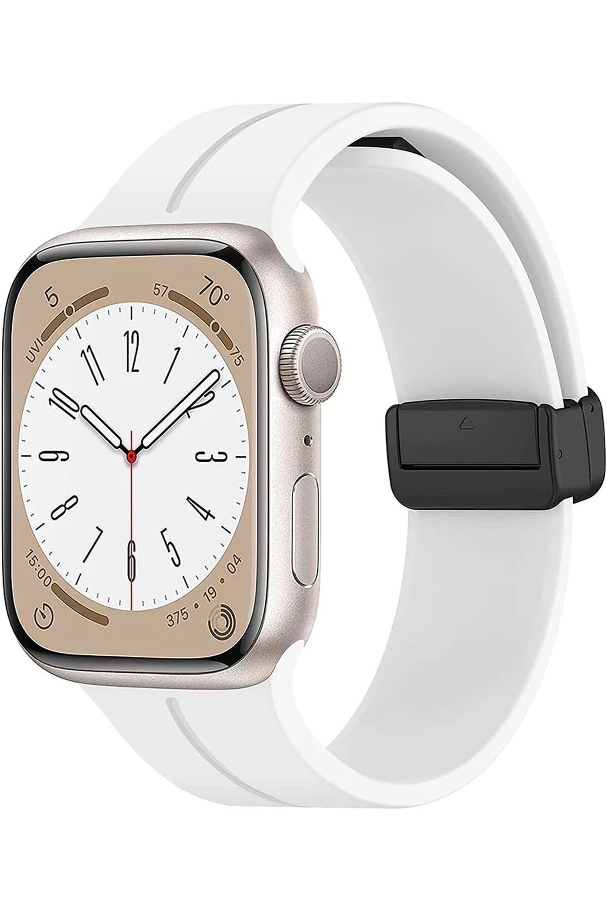 KDROĞLU KDROGLU Watch Ultra için Kordon Ribbon Line Beyaz New Desing 1109836
