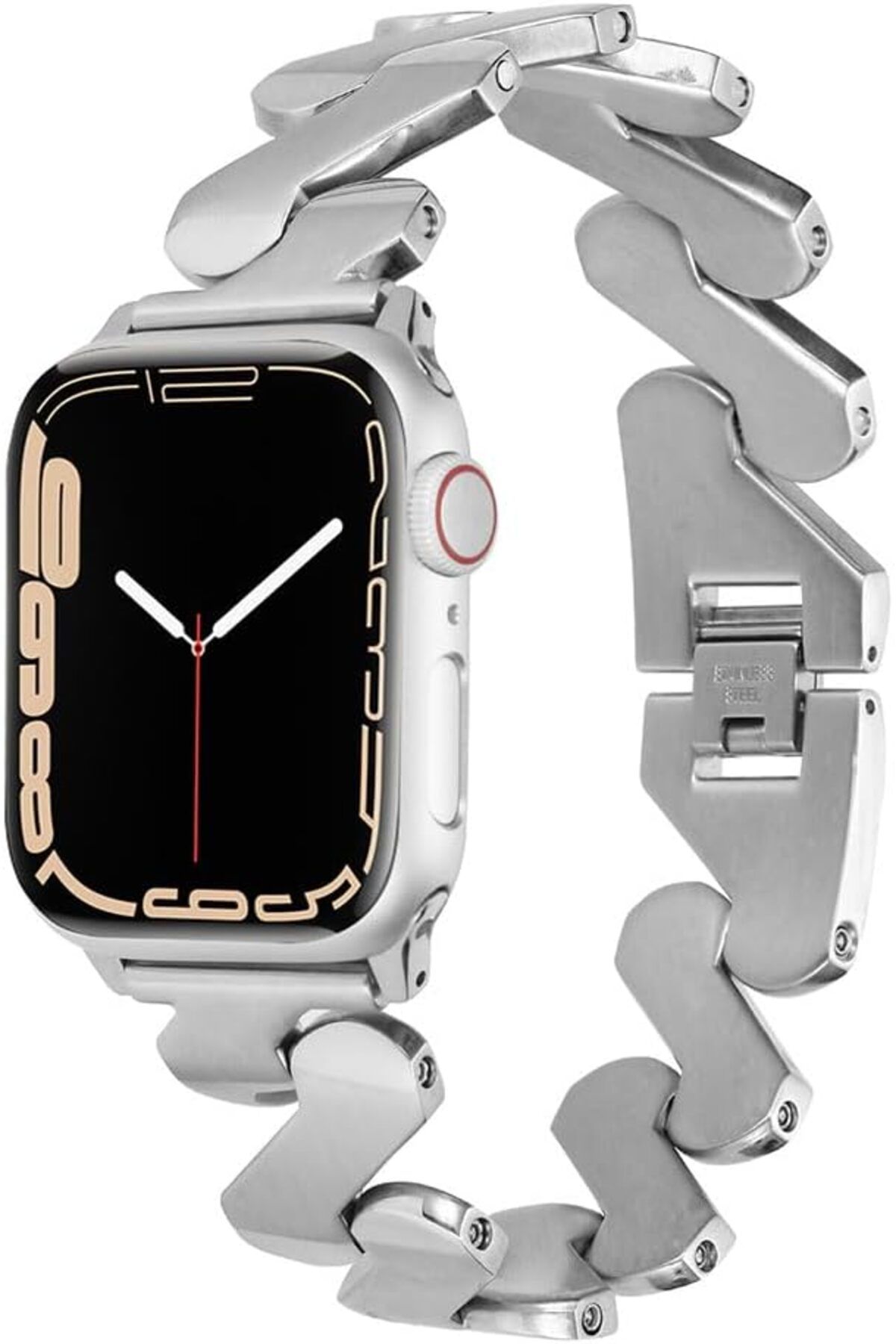 KDROĞLU GEÇMEZ İle Uyumlu Watch 38mm/40mm Kordon KRD-80 Metal Strap Kayış Gümüş AVM 1114477