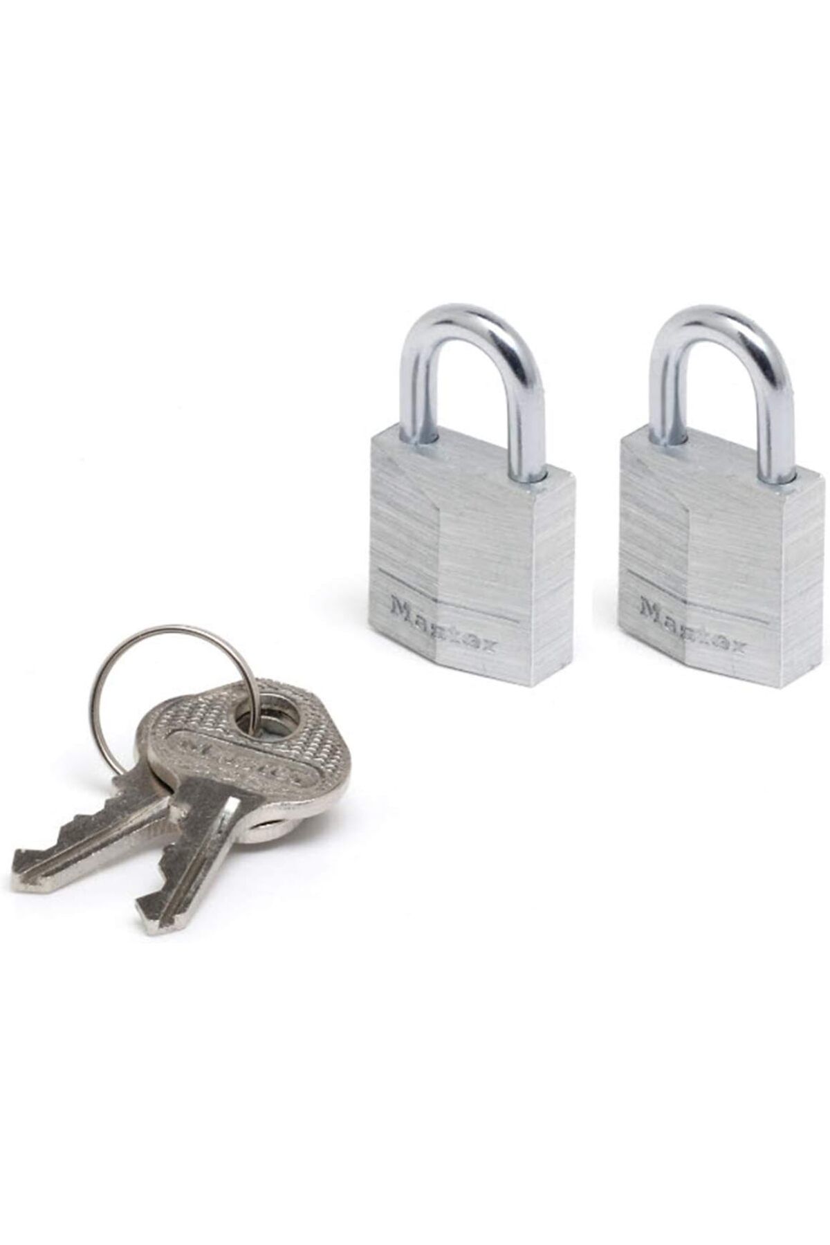 MEGOBİNE WHERE Lock 9120EURTCC 2 Adet Masif Alüminyumdan Yapılan Anahtarlı Asma Kilit Seti, Gri, 2 x 3,4 x