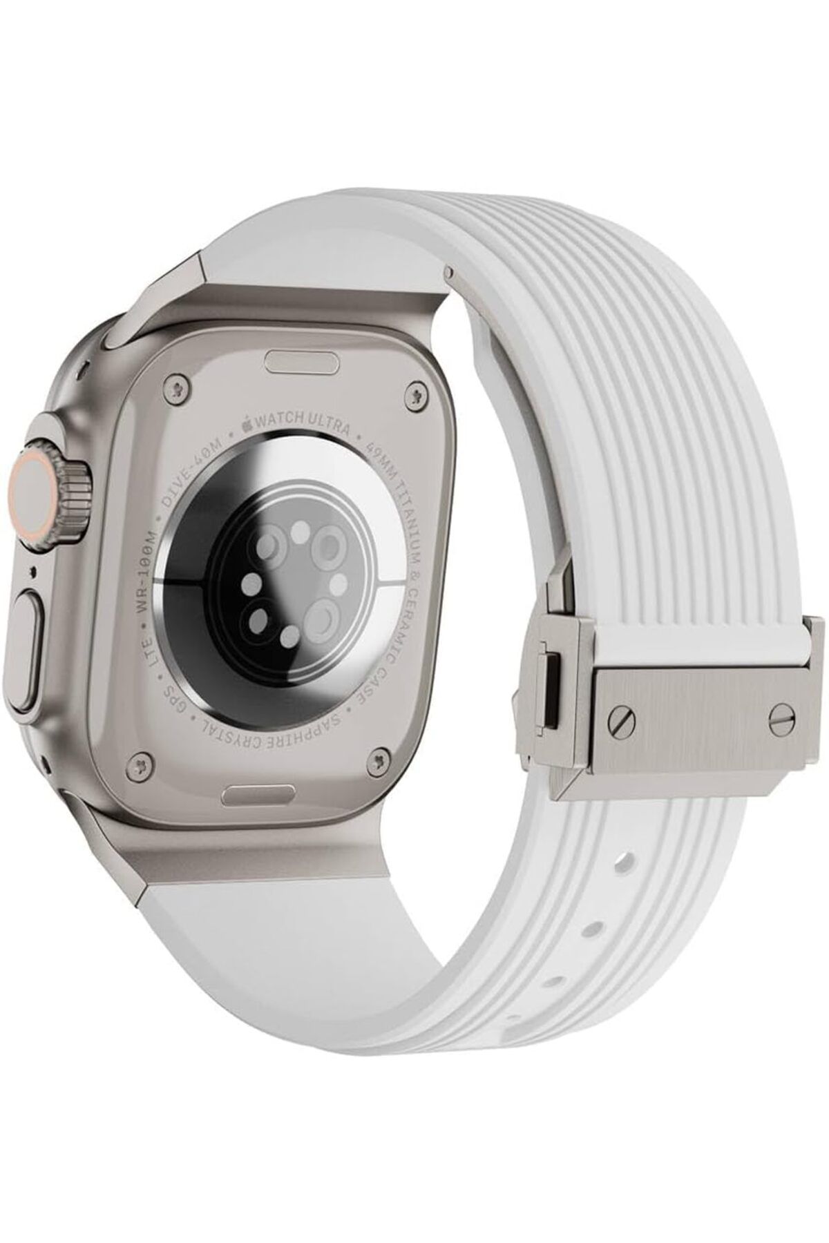 KDROĞLU GEÇMEZ İle Uyumlu Watch 42mm KRD-113 Spor Görünümlü Silikon Kordon Beyaz AVM 1114477