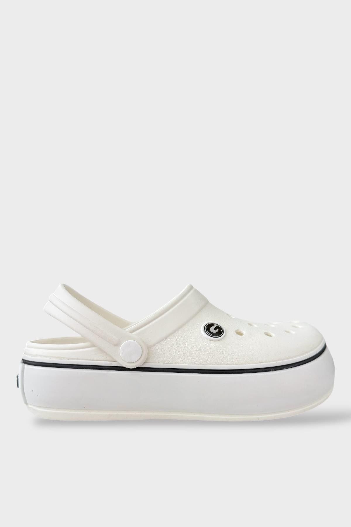 Liger Unisex Comfort Medikal Hemşire Sabo Sandalet Terlik BEYAZ
