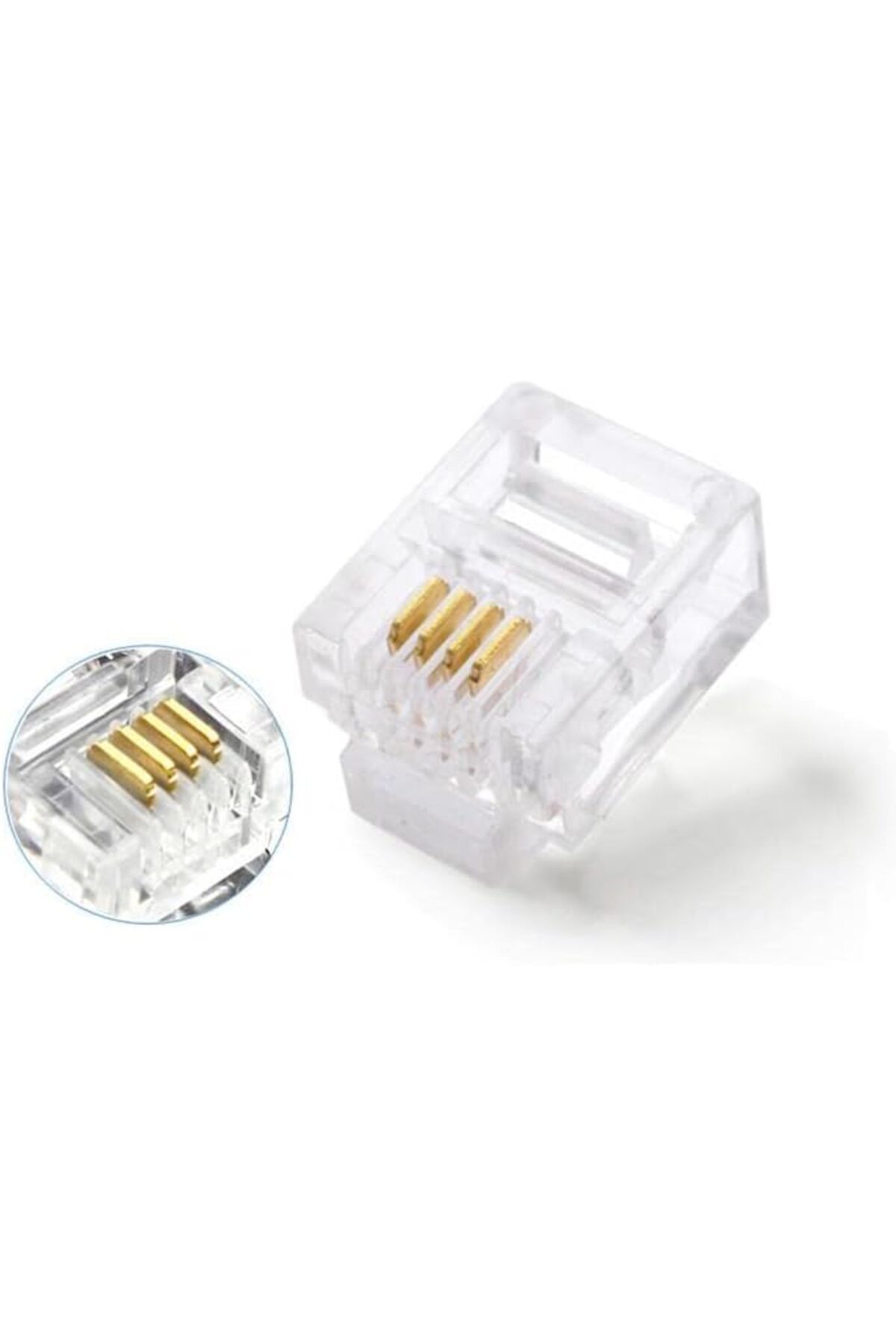 STOREMAX ysstorex Plus PX-6P4C RJ11 4 Pinli Konnektör, 6P4C Jack, Telefon Kablo Ucu 100'lü Paket StarColxle