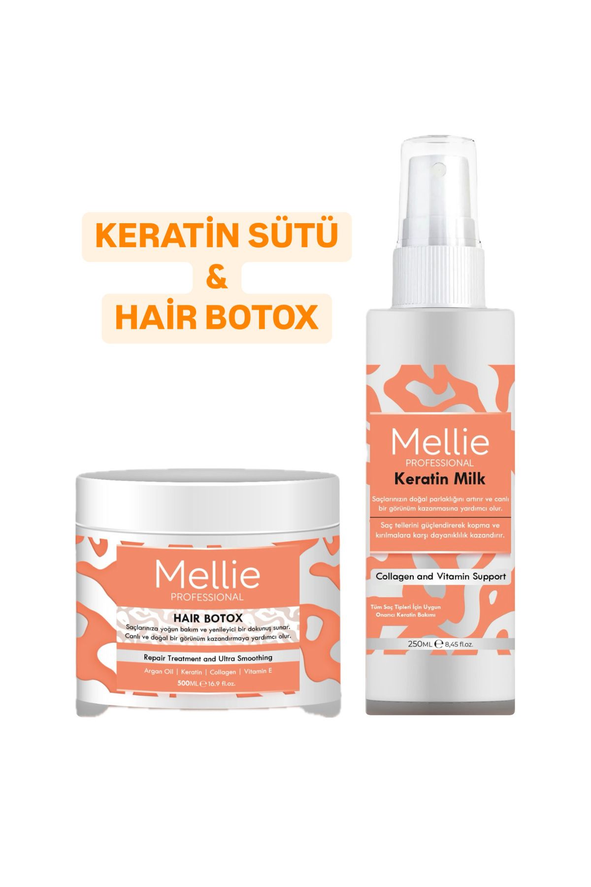 Mellie Professional Saç Maskesi ve Keratin Sütü Avantajlı Set