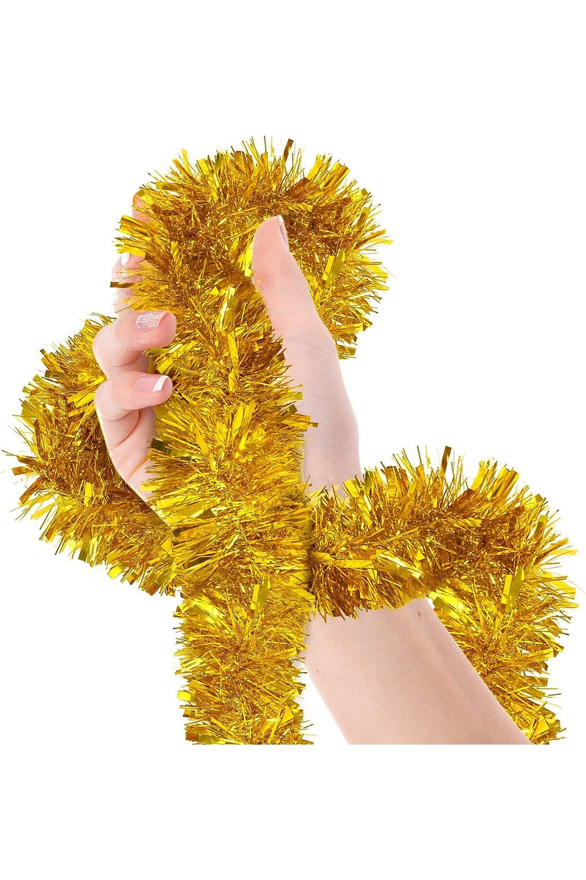 KDROĞLU KDROGLU Parti İçin Sim Süs 2 Metre Uzunluk 8 cm Genişlik Altın Renk İthal New Desing 1109836