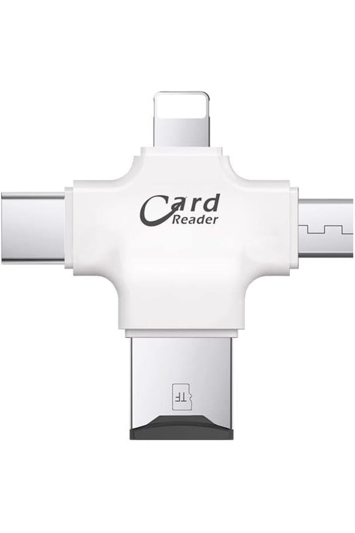 ÇAĞUR çağur GN-24 OTG 4 in 1 Micro USB Flash Disk Type C Mikro SD Kart Okuyucu IOS iPhone Android (Beyaz