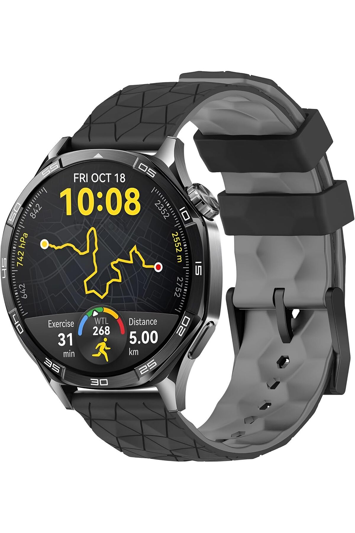 KDROĞLU KDROGLU 22mm ile Uyumlu Saatler için Geometrik Model 46mm Silikon Kordon Watch (GT5 Pro/GT5/GT4/Wa