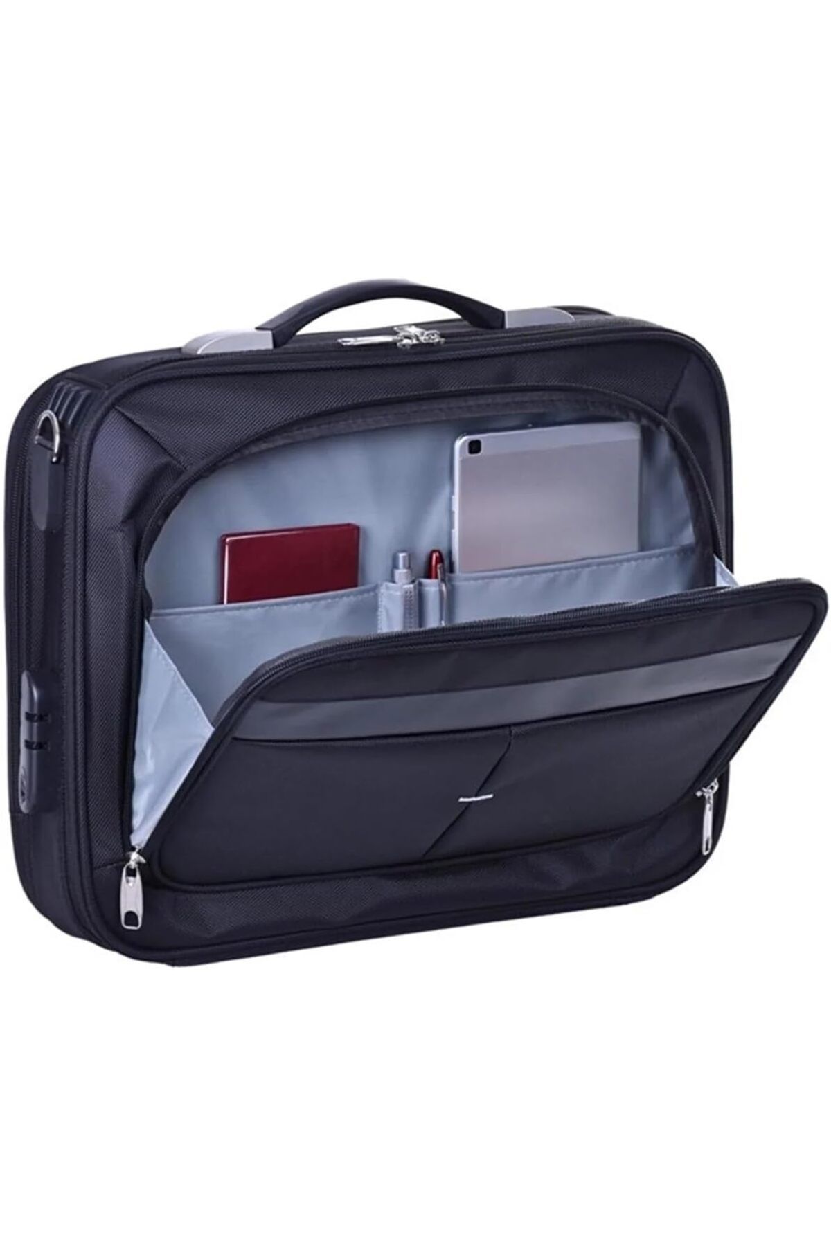 KDROĞLU KDROGLU Laptop Çantası Evrak Laptop Notebook Tablet Mümessil Çantası 15.6 inç Lüks Kasalı 6