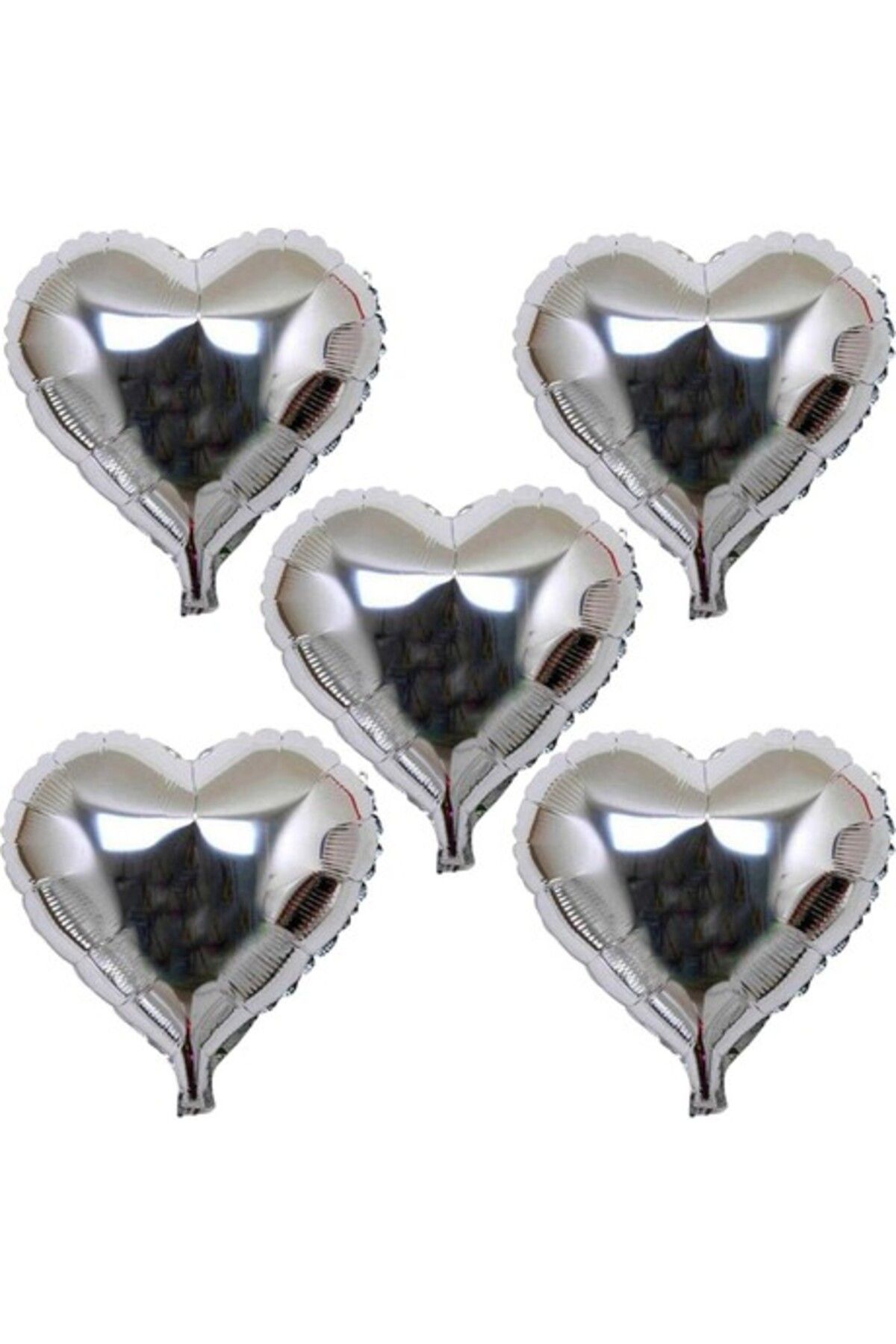 KDROĞLU KDROGLU Kalp Şekilli Gümüş Renk o Balon 45 cm 5 Adet New Desing 1109836